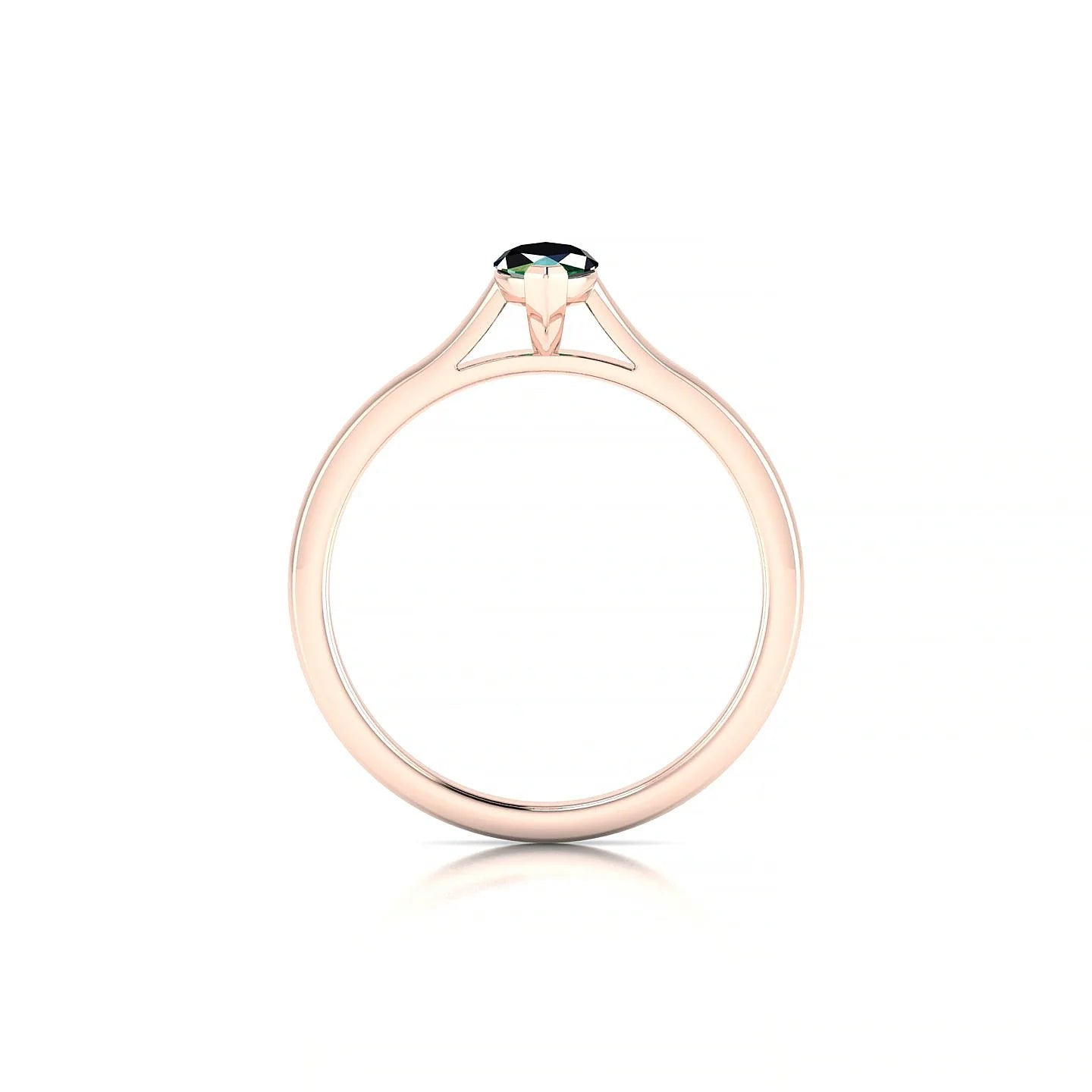 Cathedral | 18k Rose Gold 8 x 4 mm Marquise Emerald Ring