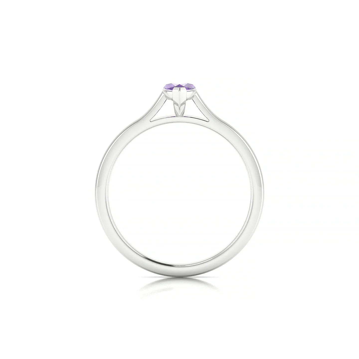 Cathedral | 18k White Gold 8 x 4 mm Marquise Amethyst Ring