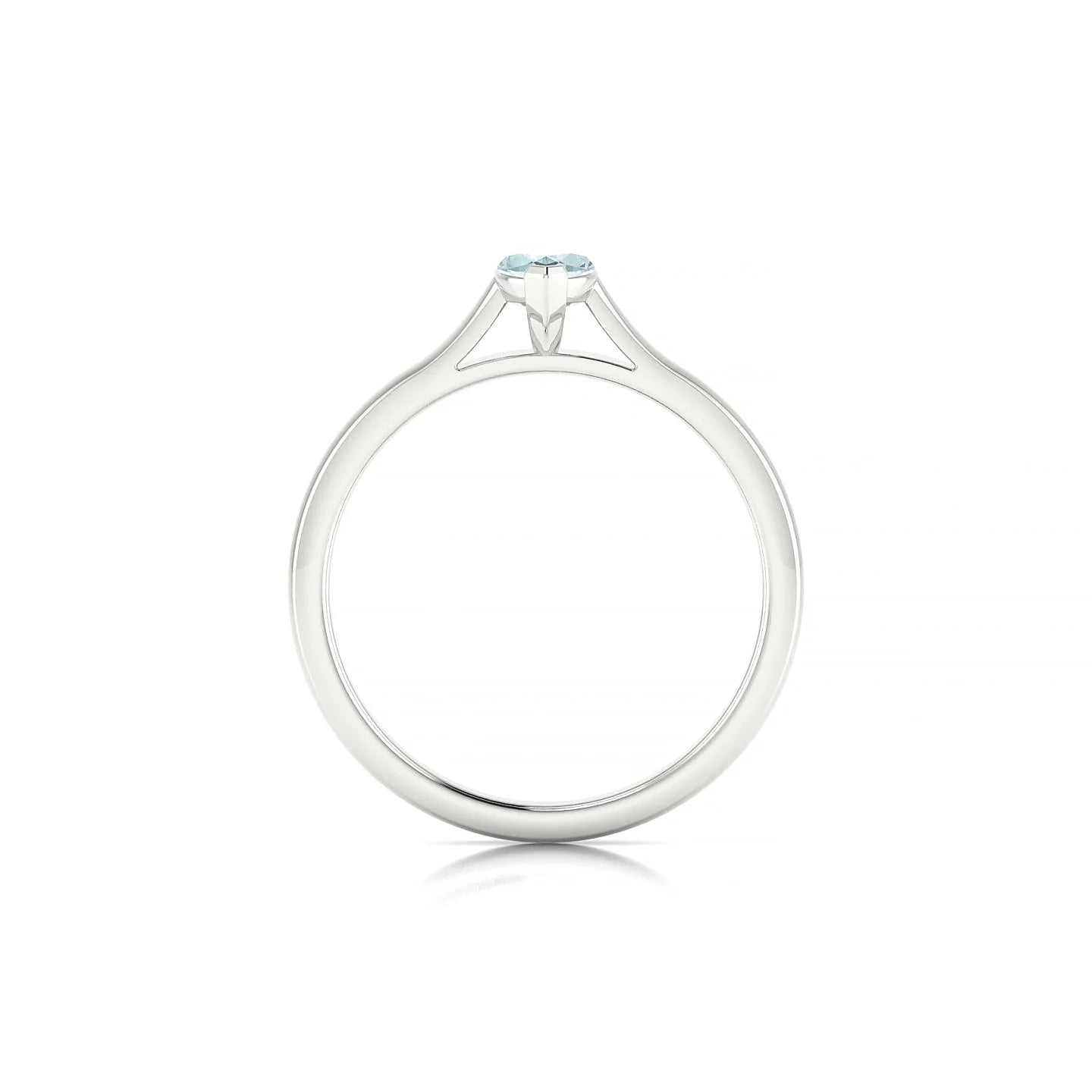 Cathedral | 18k White Gold 8 x 4 mm Marquise Aquamarine Ring