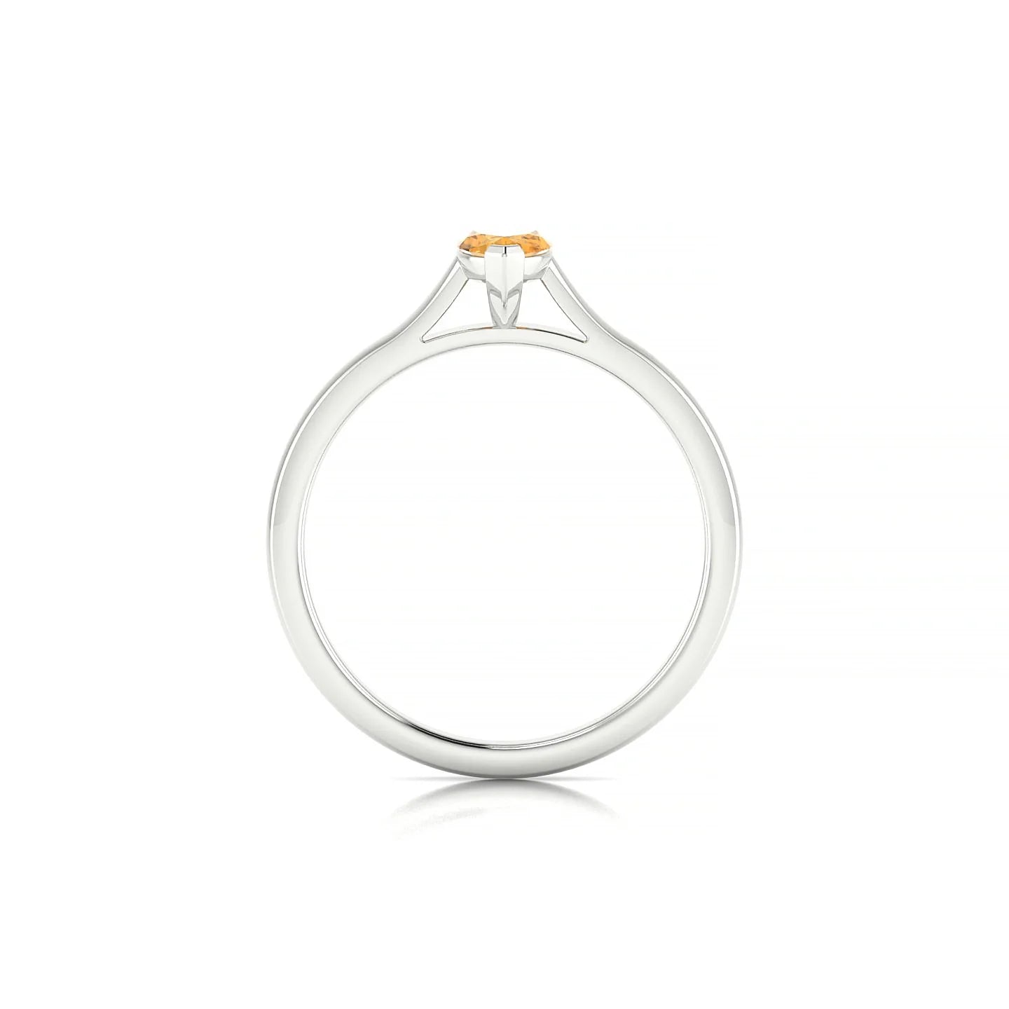 Cathedral | 18k White Gold 8 x 4 mm Marquise Citrine Ring