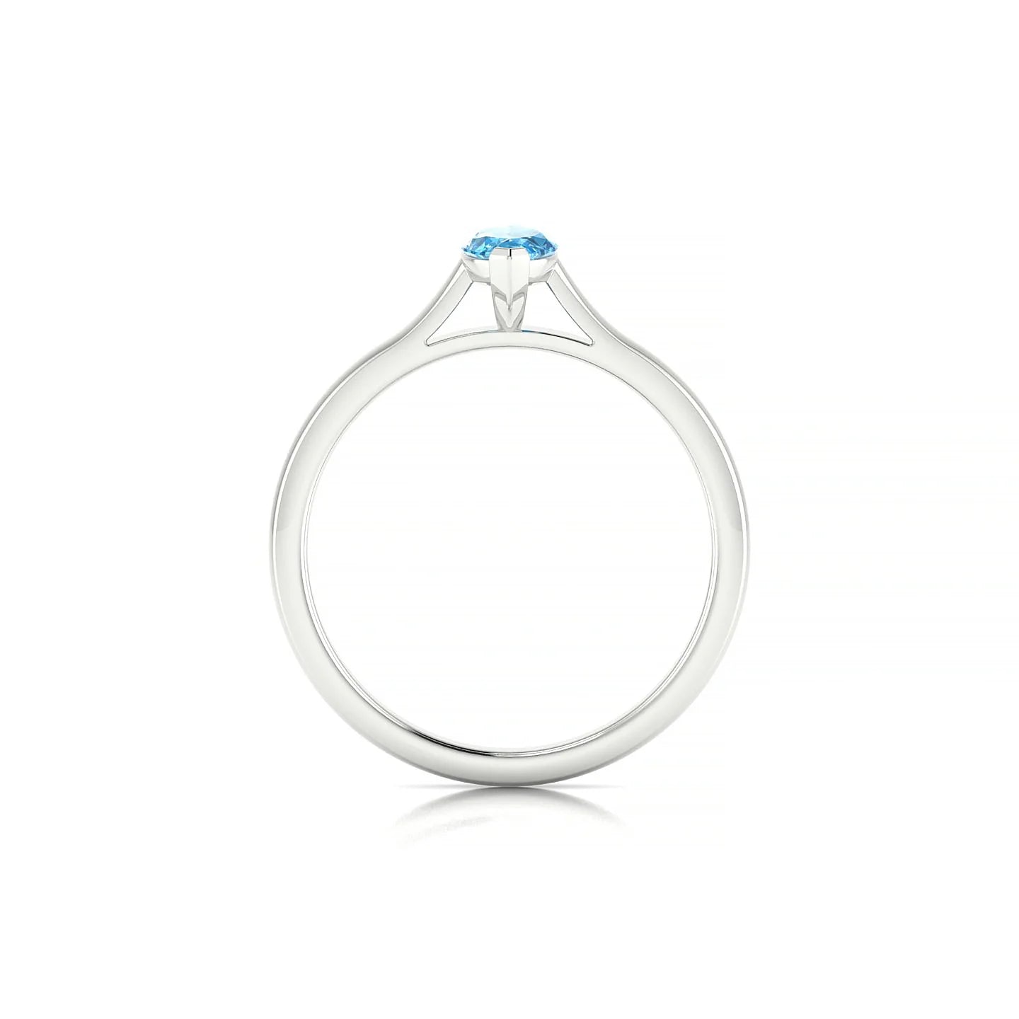 Cathedral | 18k White Gold 8 x 4 mm Marquise Topaz Ring