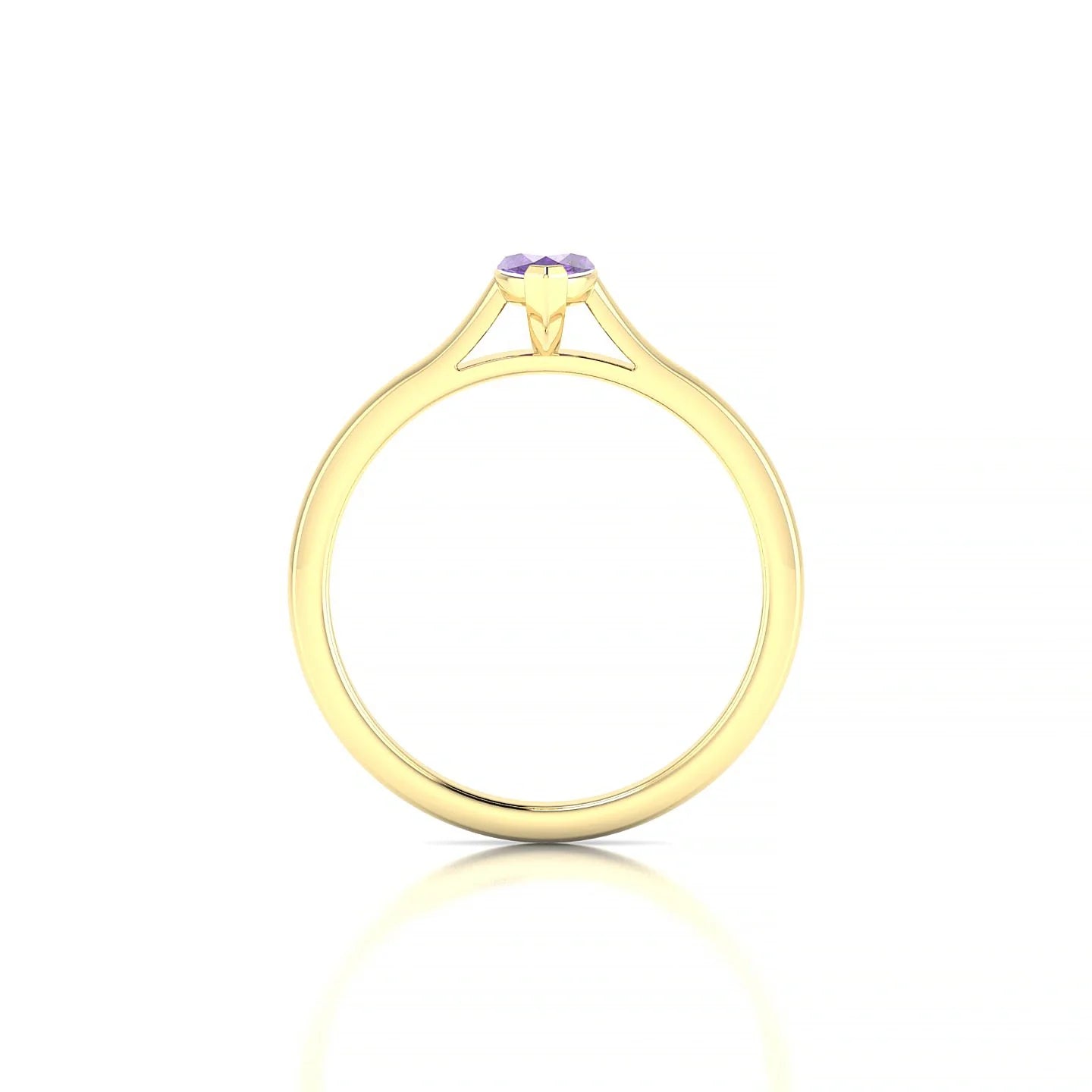 Cathedral | 18k Yellow Gold 8 x 4 mm Marquise Amethyst Ring