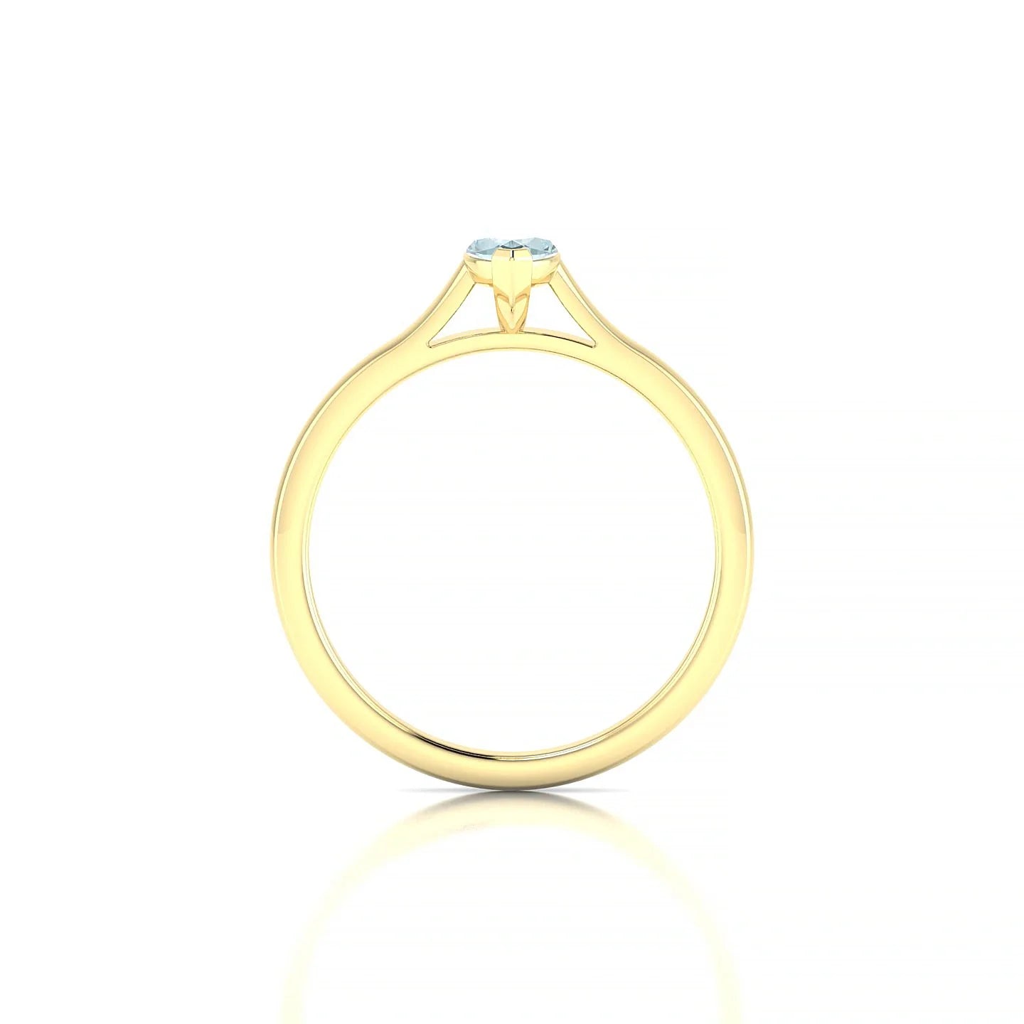 Cathedral | 18k Yellow Gold 8 x 4 mm Marquise Aquamarine Ring