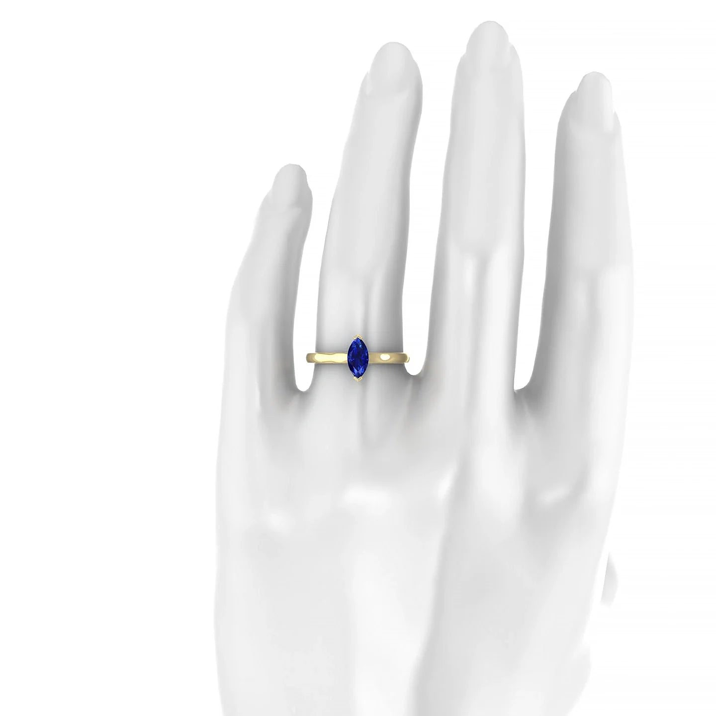 Cathedral | 18k Yellow Gold 8 x 4 mm Marquise Sapphire Ring