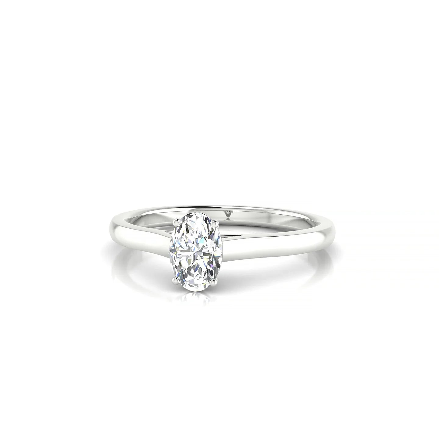 Cathedral | 18k White Gold 6 x 4 mm Oval Diamond Ring