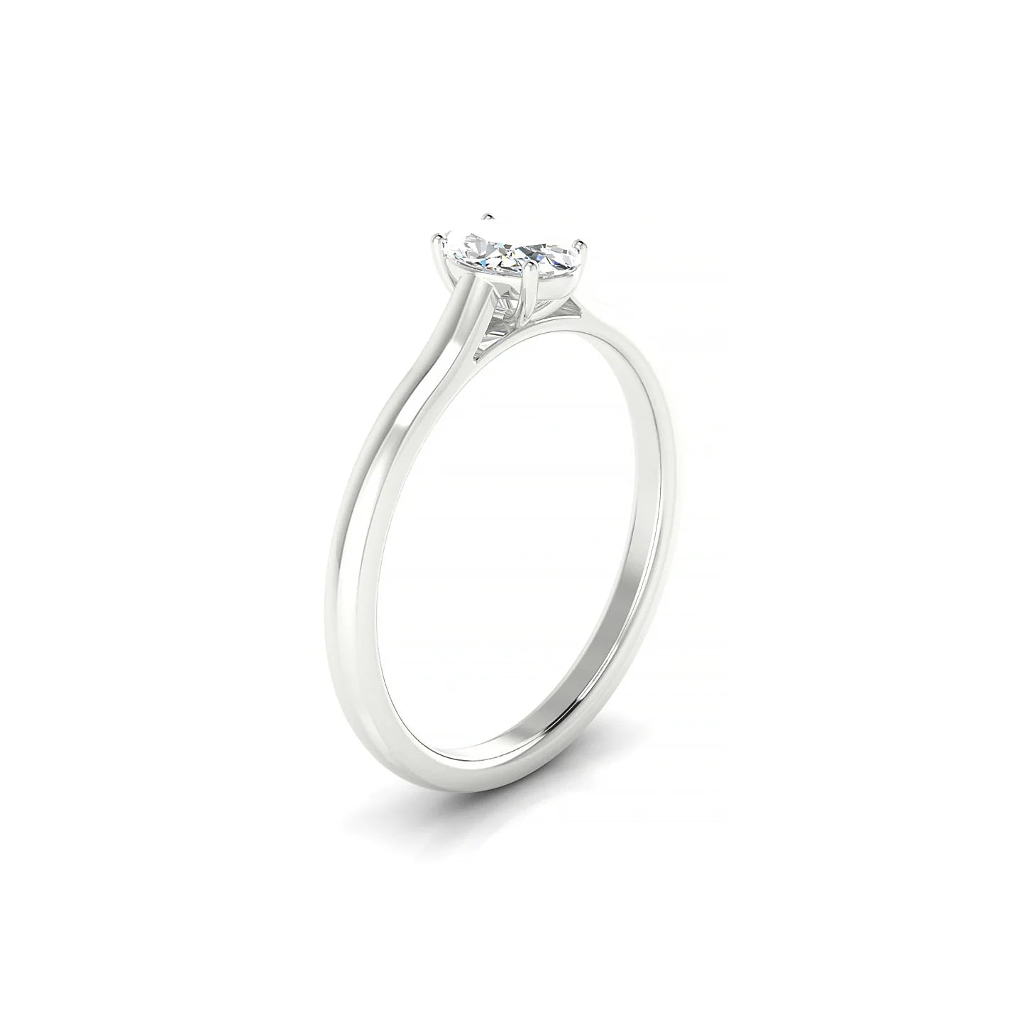 Cathedral | 18k White Gold 6 x 4 mm Oval Diamond Ring
