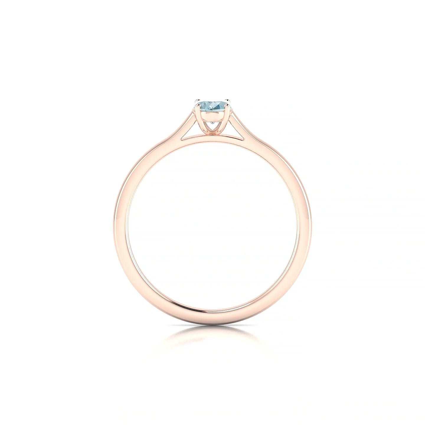 Cathedral | 18k Rose Gold 6 x 4 mm Oval Aquamarine Ring