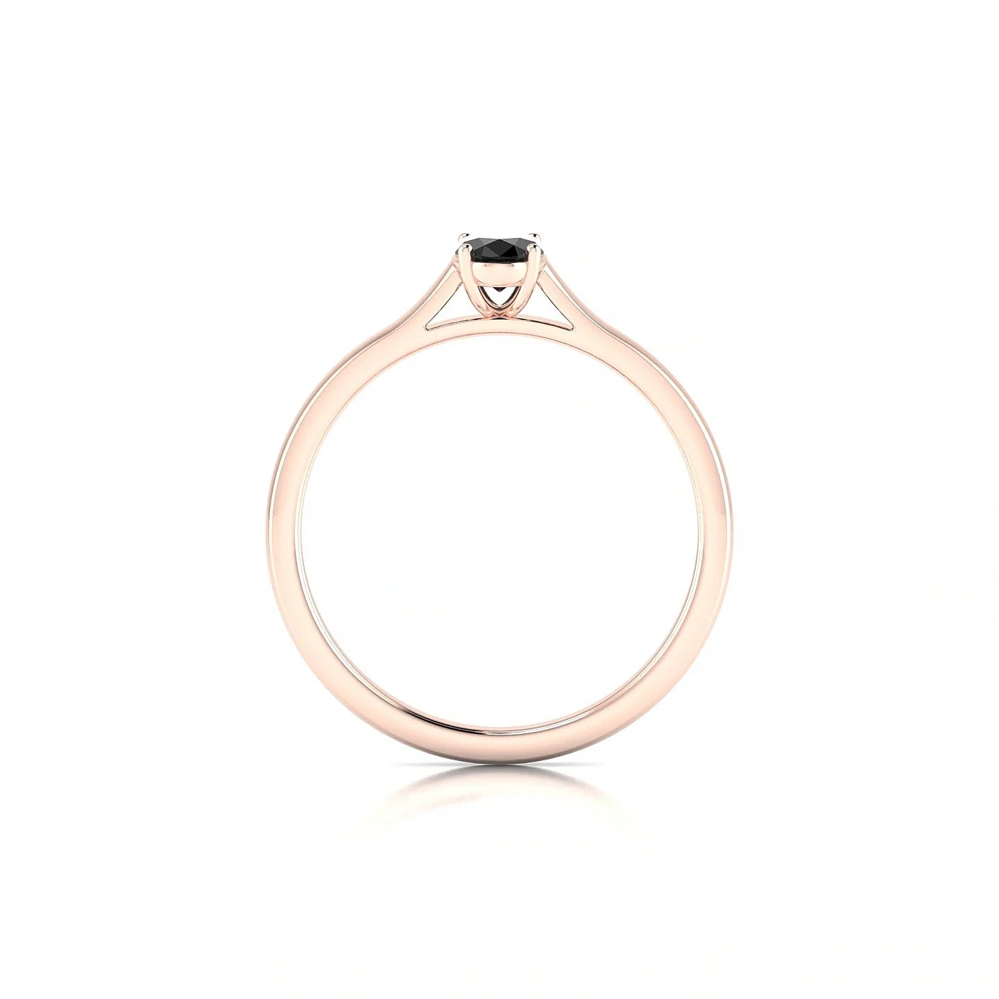 Cathedral | 18k Rose Gold 6 x 4 mm Oval Black Diamond Ring