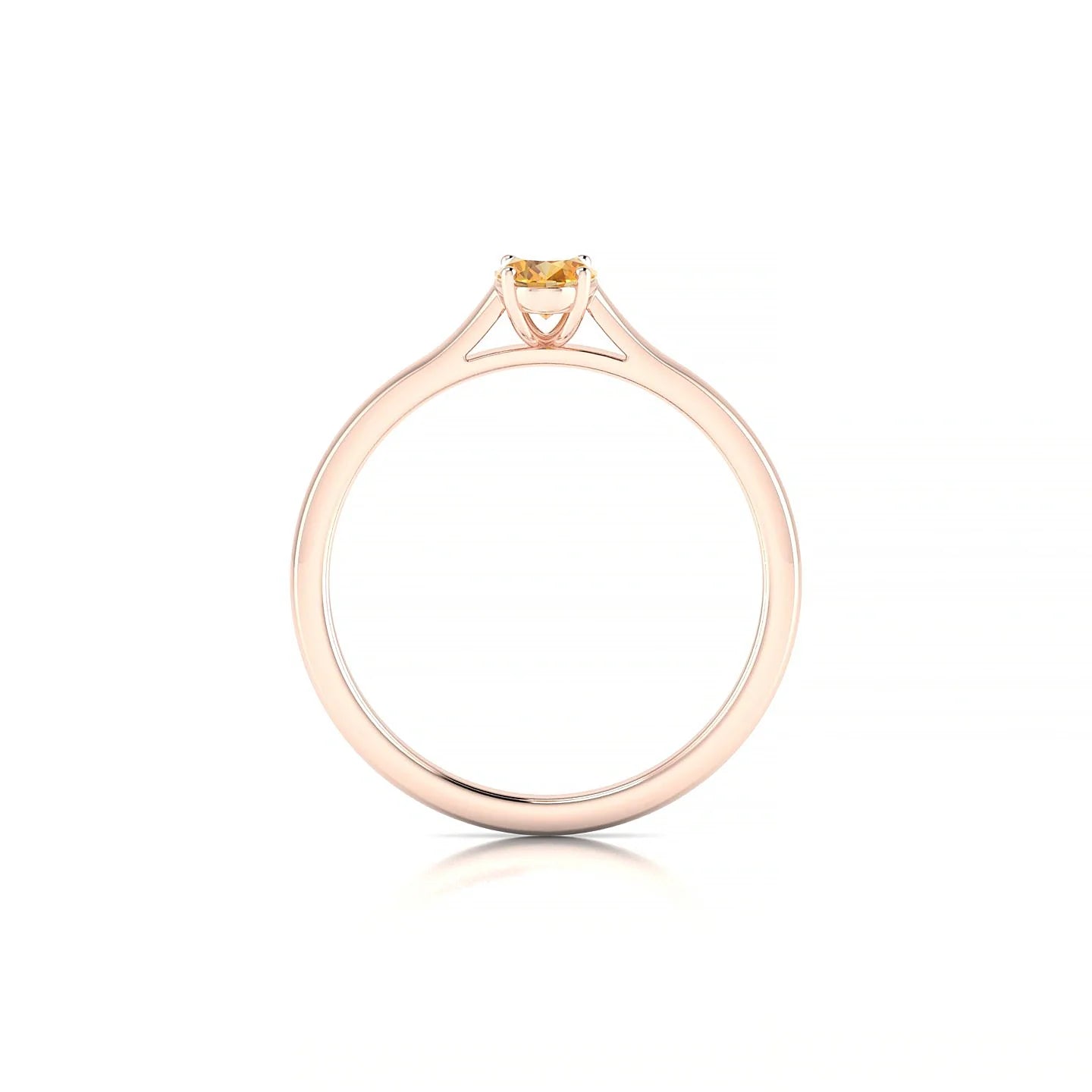 Cathedral | 18k Rose Gold 6 x 4 mm Oval Citrine Ring
