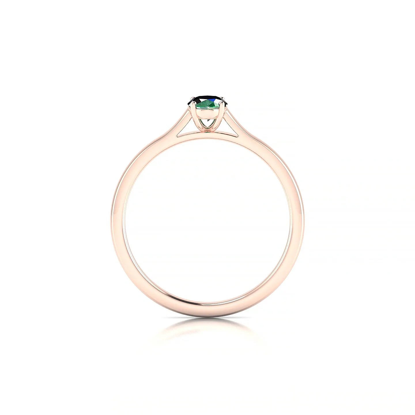 Cathedral | 18k Rose Gold 6 x 4 mm Oval Emerald Ring