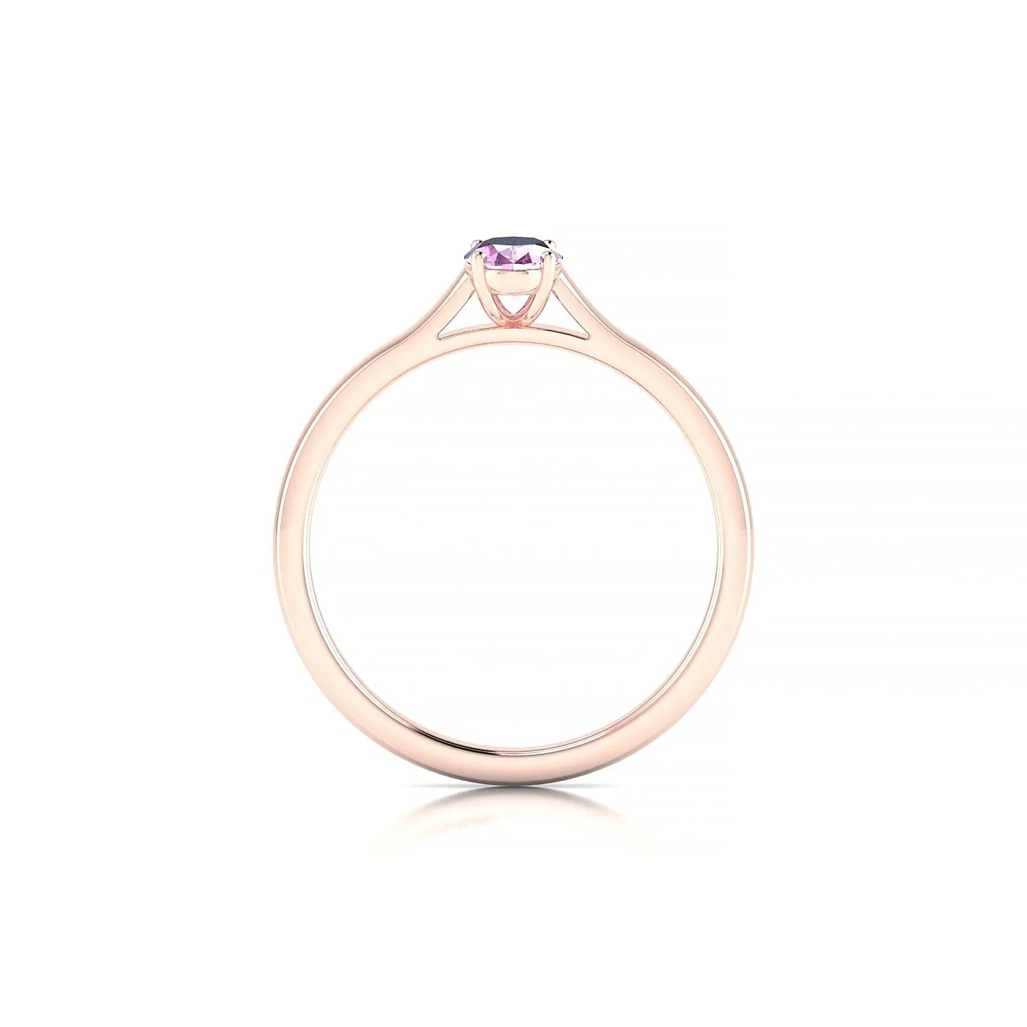 Cathedral | 18k Rose Gold 6 x 4 mm Oval Pink Sapphire Ring