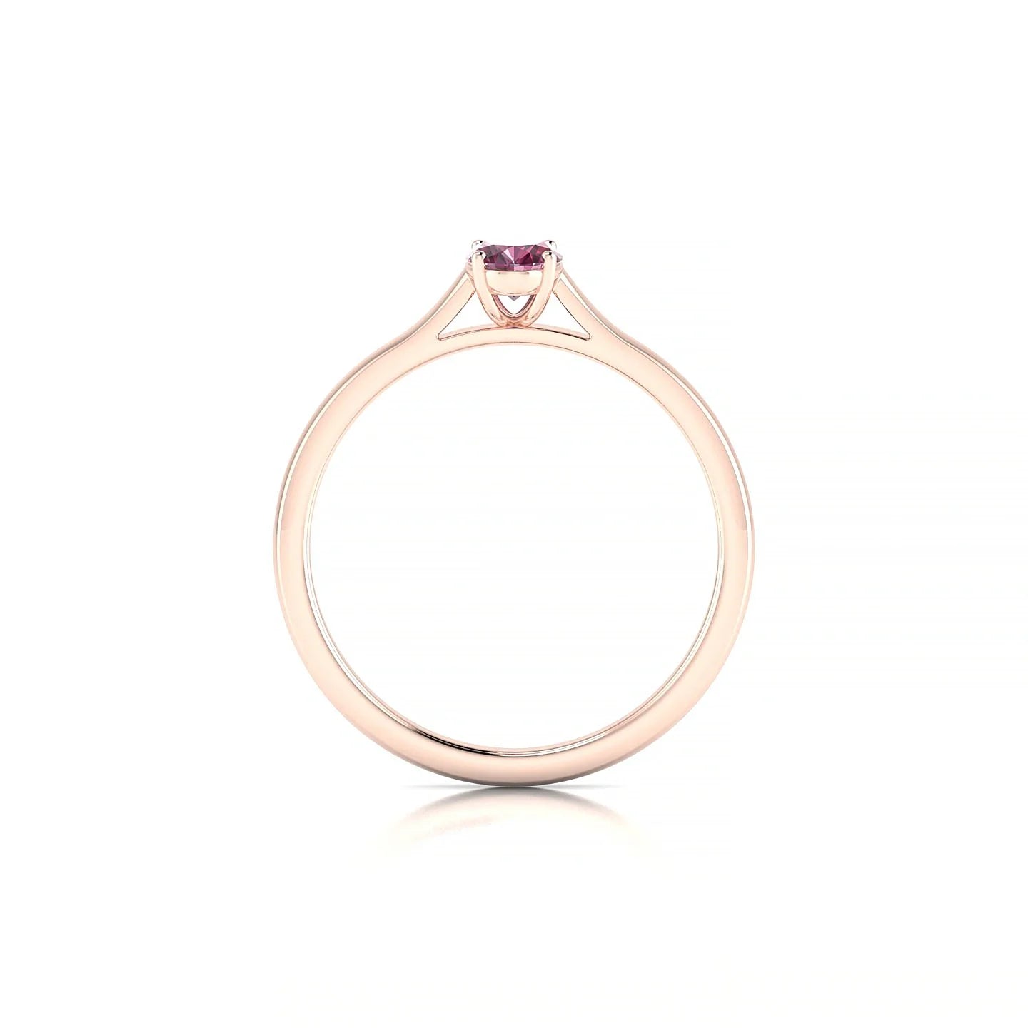 Cathedral | 18k Rose Gold 6 x 4 mm Oval Rhodolite Ring