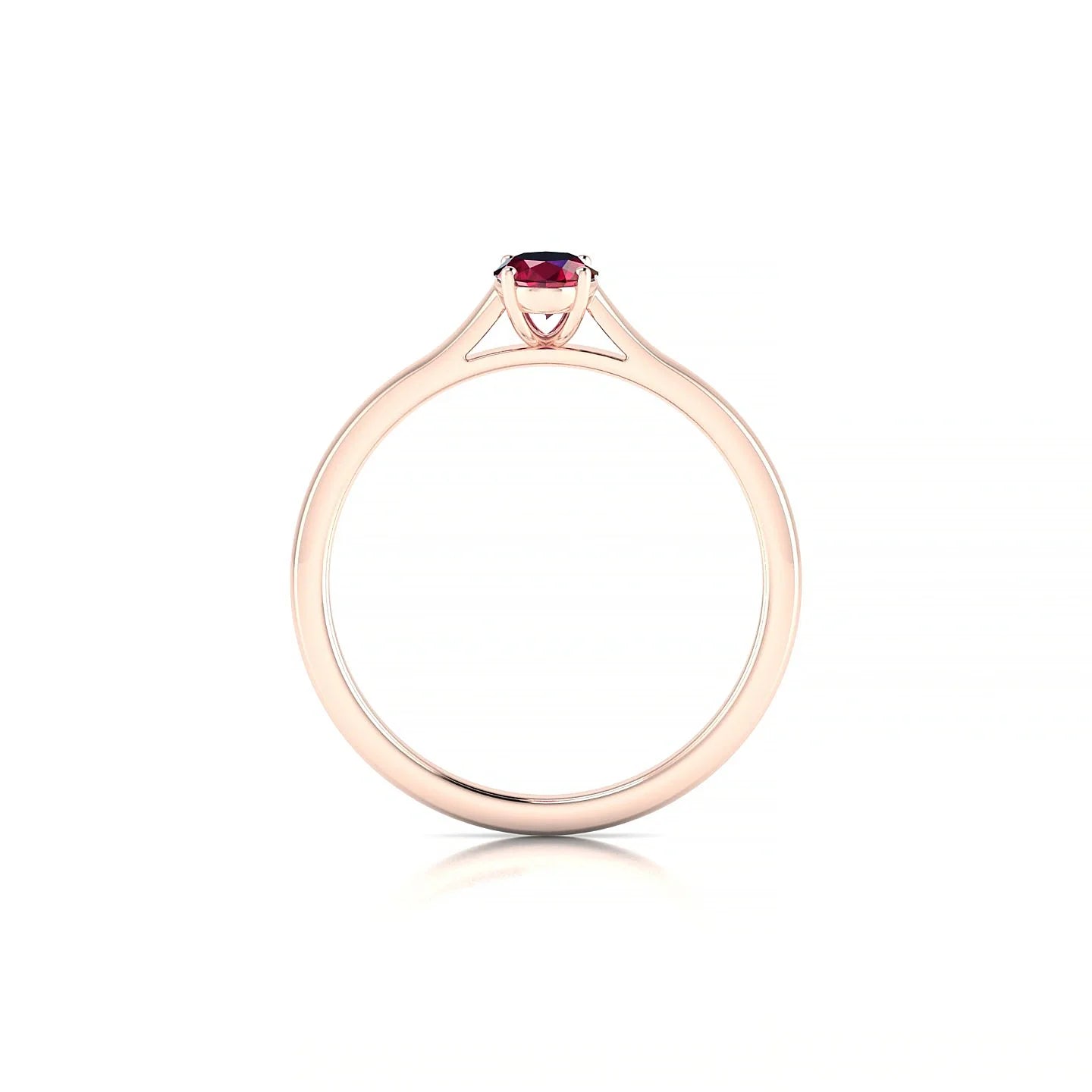 Cathedral | 18k Rose Gold 6 x 4 mm Oval Ruby Ring