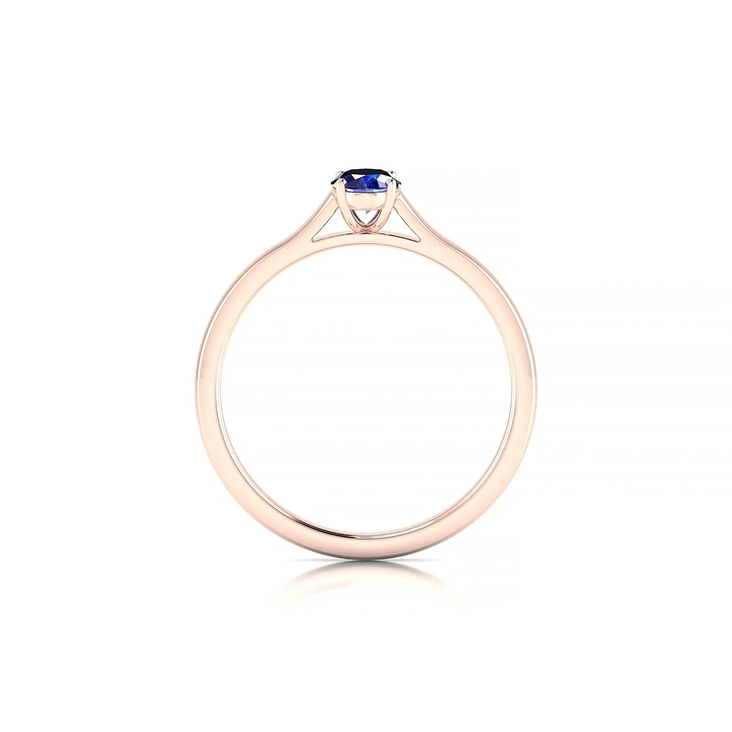 Cathedral | 18k Rose Gold 6 x 4 mm Oval Sapphire Ring