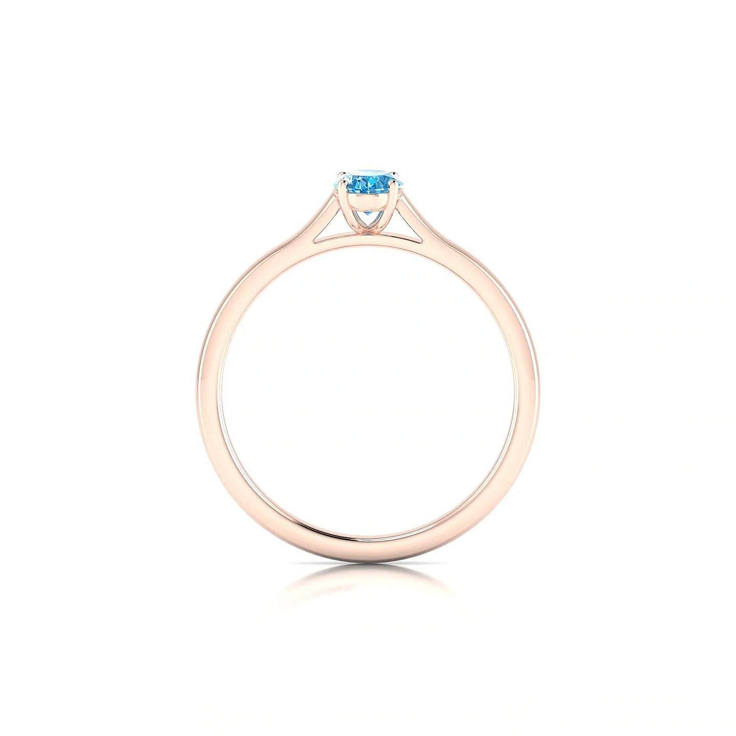 Cathedral | 18k Rose Gold 6 x 4 mm Oval Topaz Ring