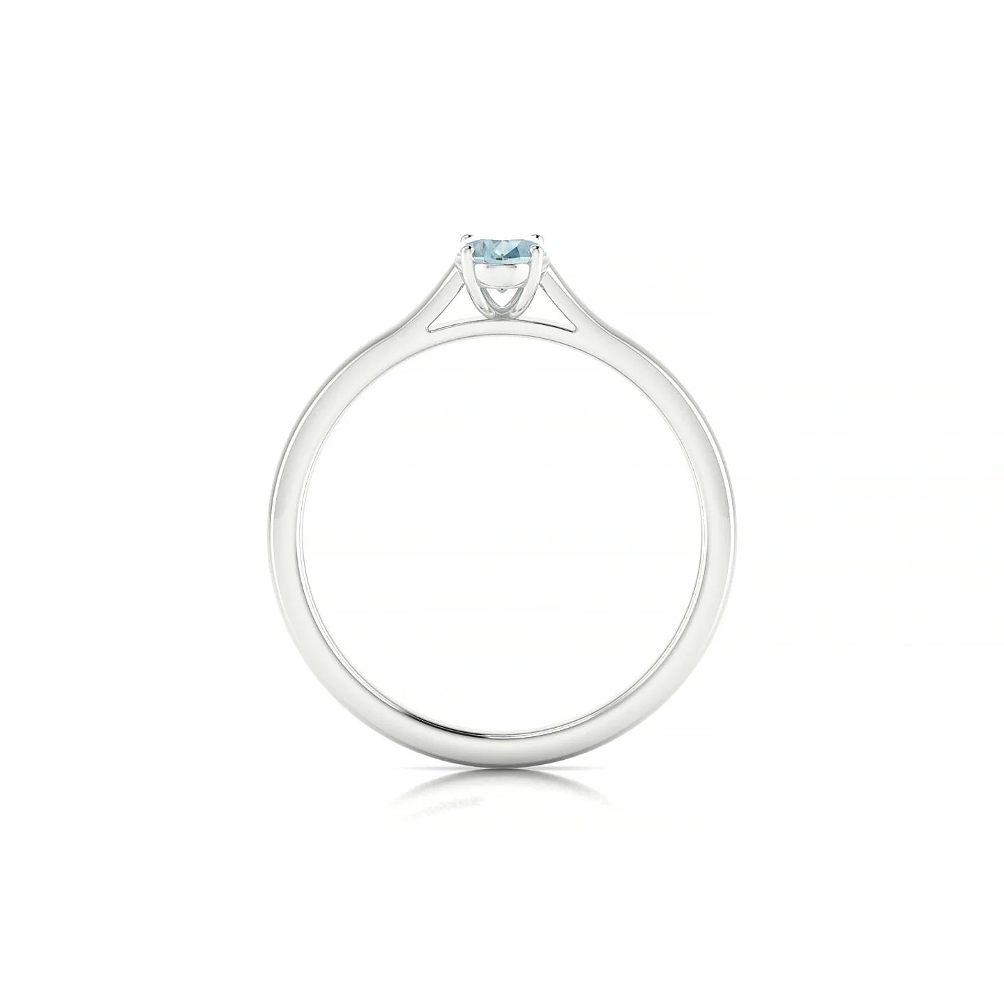Cathedral | 18k White Gold 6 x 4 mm Oval Aquamarine Ring