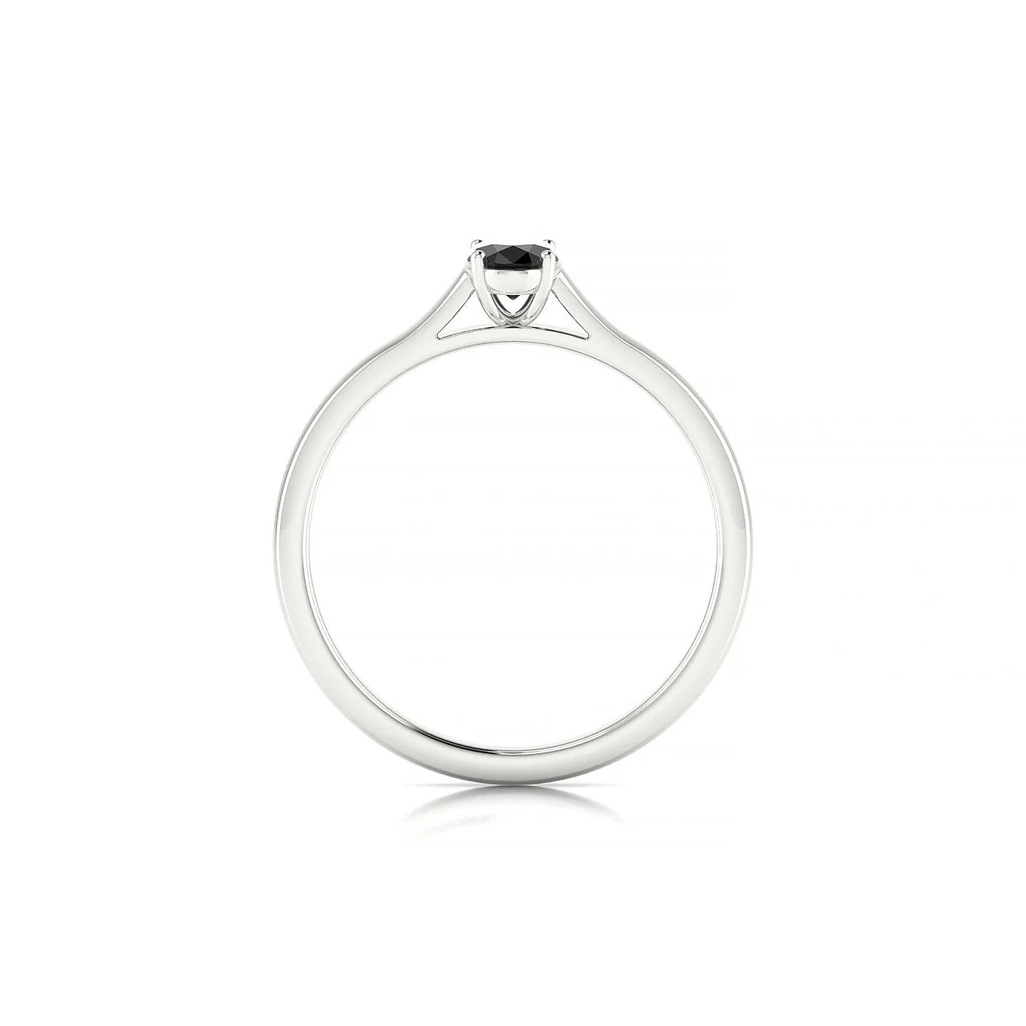 Cathedral | 18k White Gold 6 x 4 mm Oval Black Diamond Ring