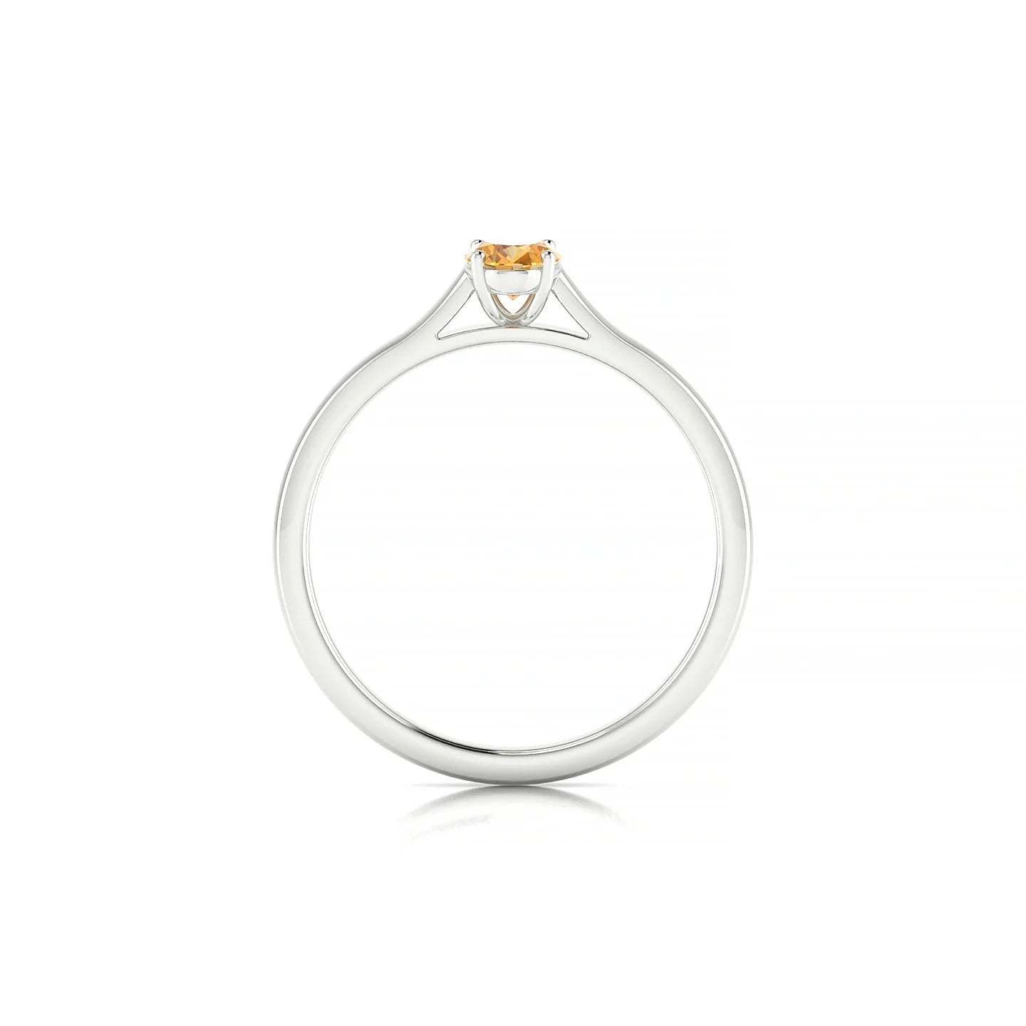 Cathedral | 18k White Gold 6 x 4 mm Oval Citrine Ring