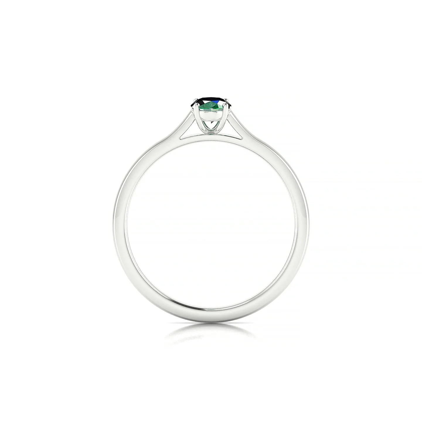 Cathedral | 18k White Gold 6 x 4 mm Oval Emerald Ring