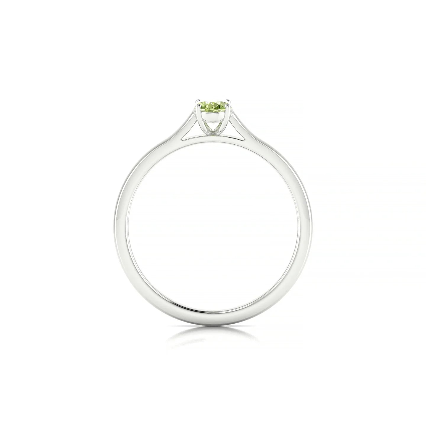Cathedral | 18k White Gold 6 x 4 mm Oval Peridot Ring