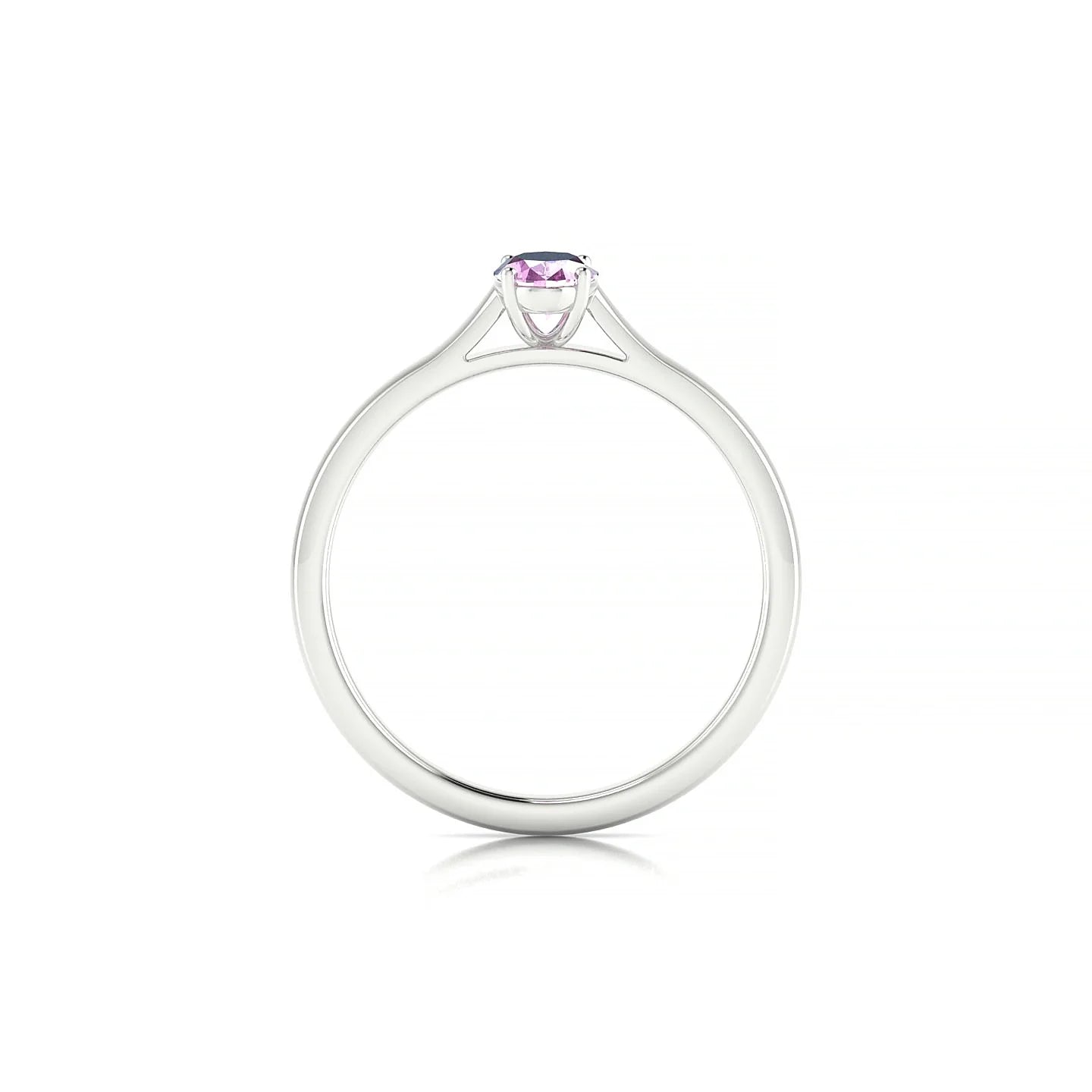 Cathedral | 18k White Gold 6 x 4 mm Oval Pink Sapphire Ring