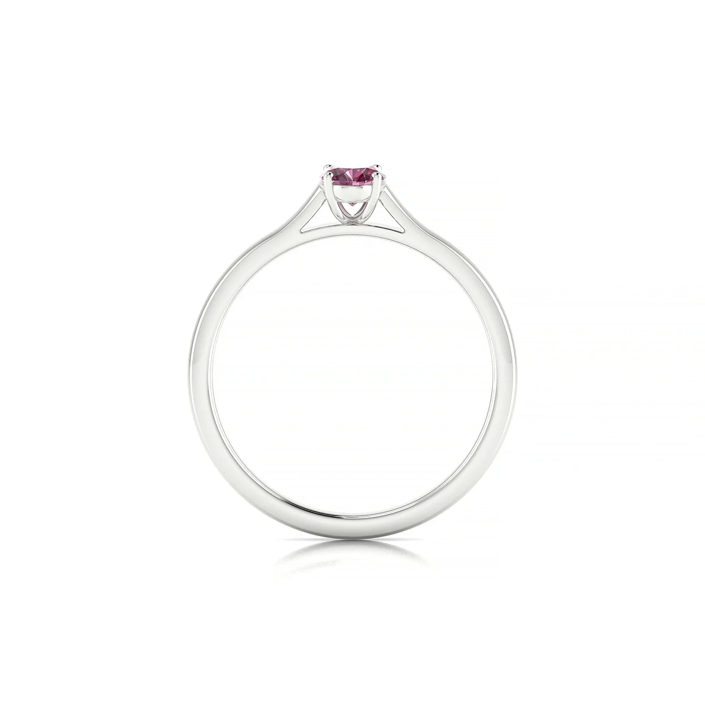 Cathedral | 18k White Gold 6 x 4 mm Oval Rhodolite Ring