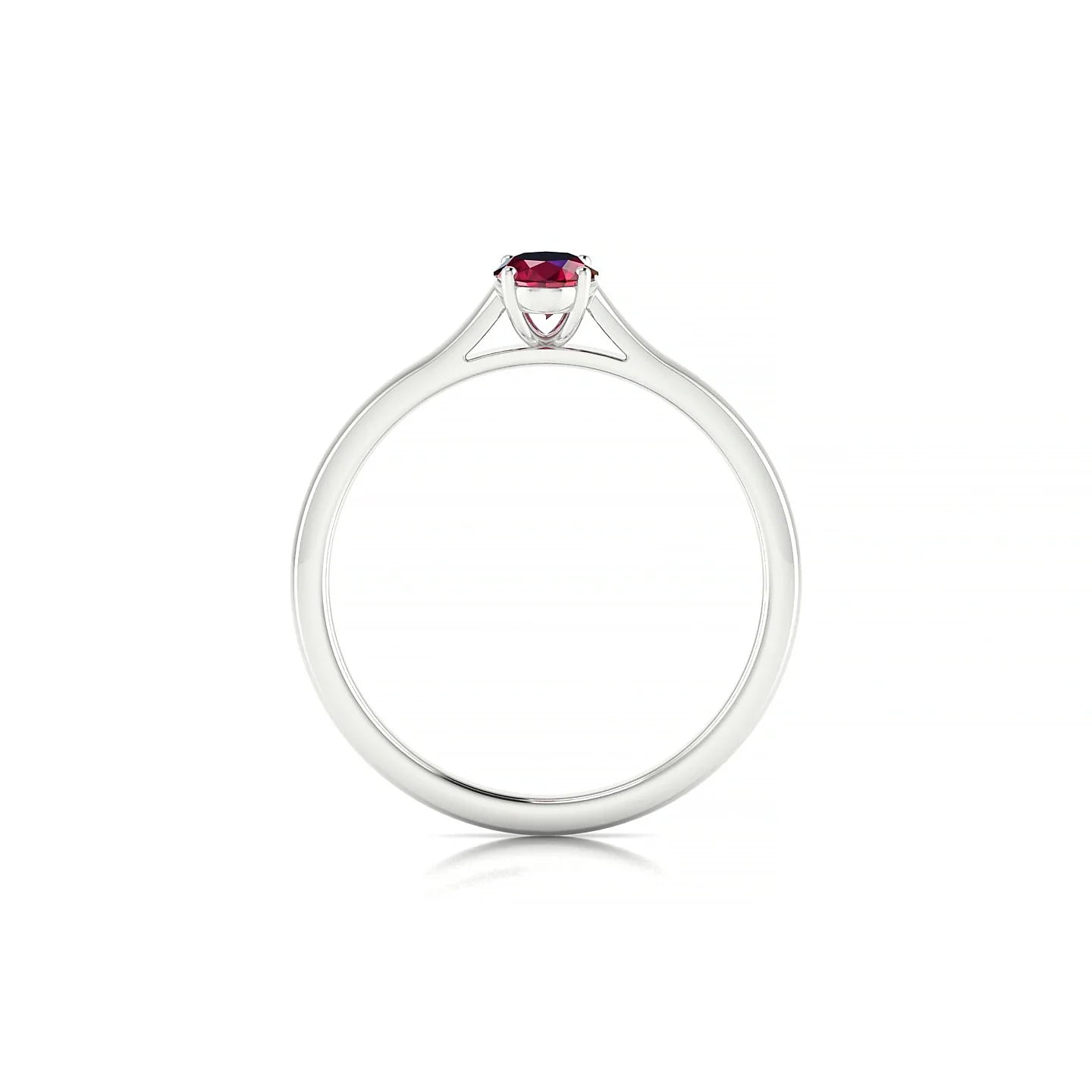 Cathedral | 18k White Gold 6 x 4 mm Oval Ruby Ring