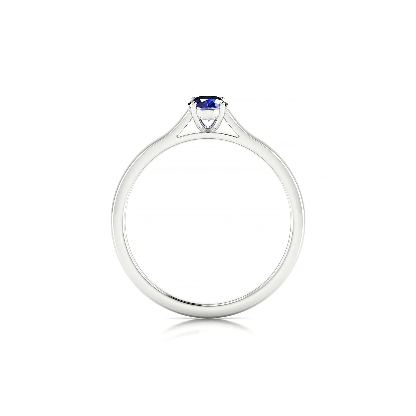 Cathedral | 18k White Gold 6 x 4 mm Oval Sapphire Ring