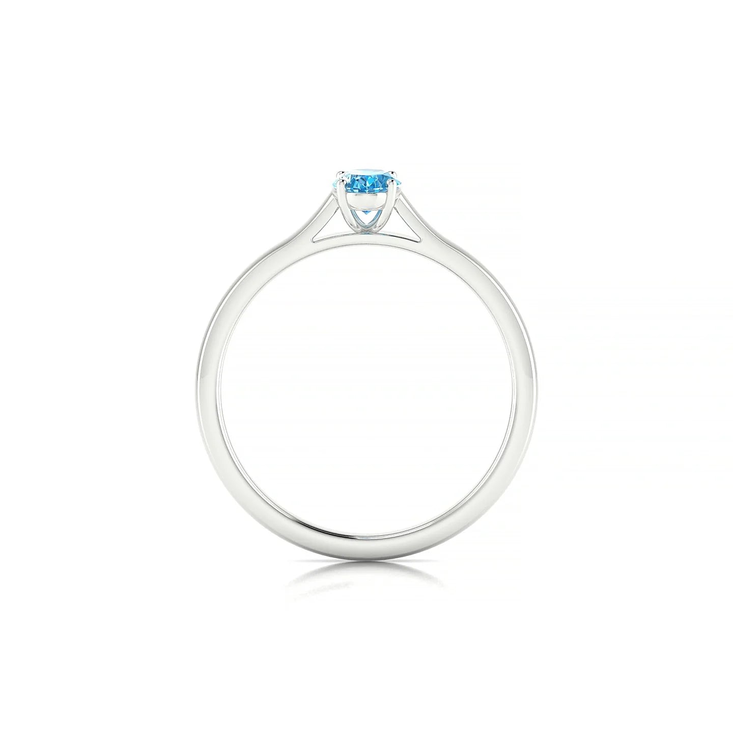 Cathedral | 18k White Gold 6 x 4 mm Oval Topaz Ring