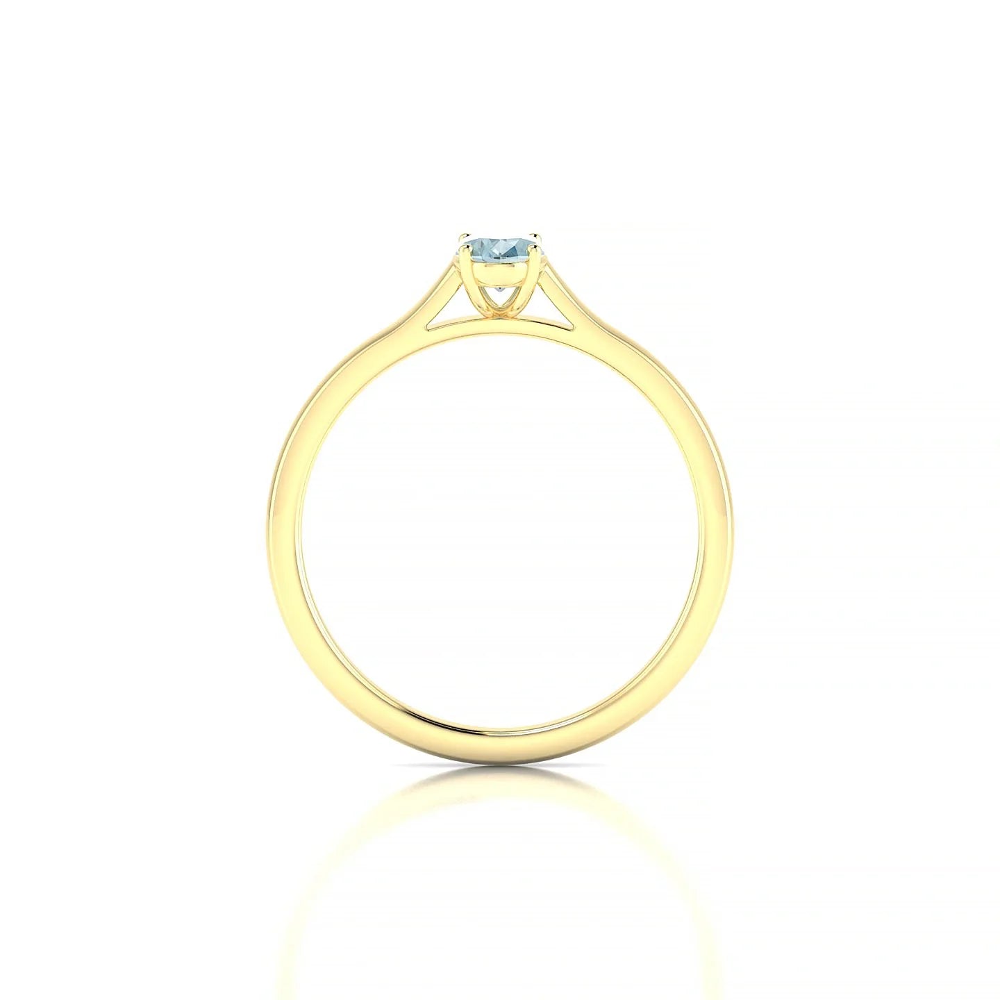 Cathedral | 18k Yellow Gold 6 x 4 mm Oval Aquamarine Ring