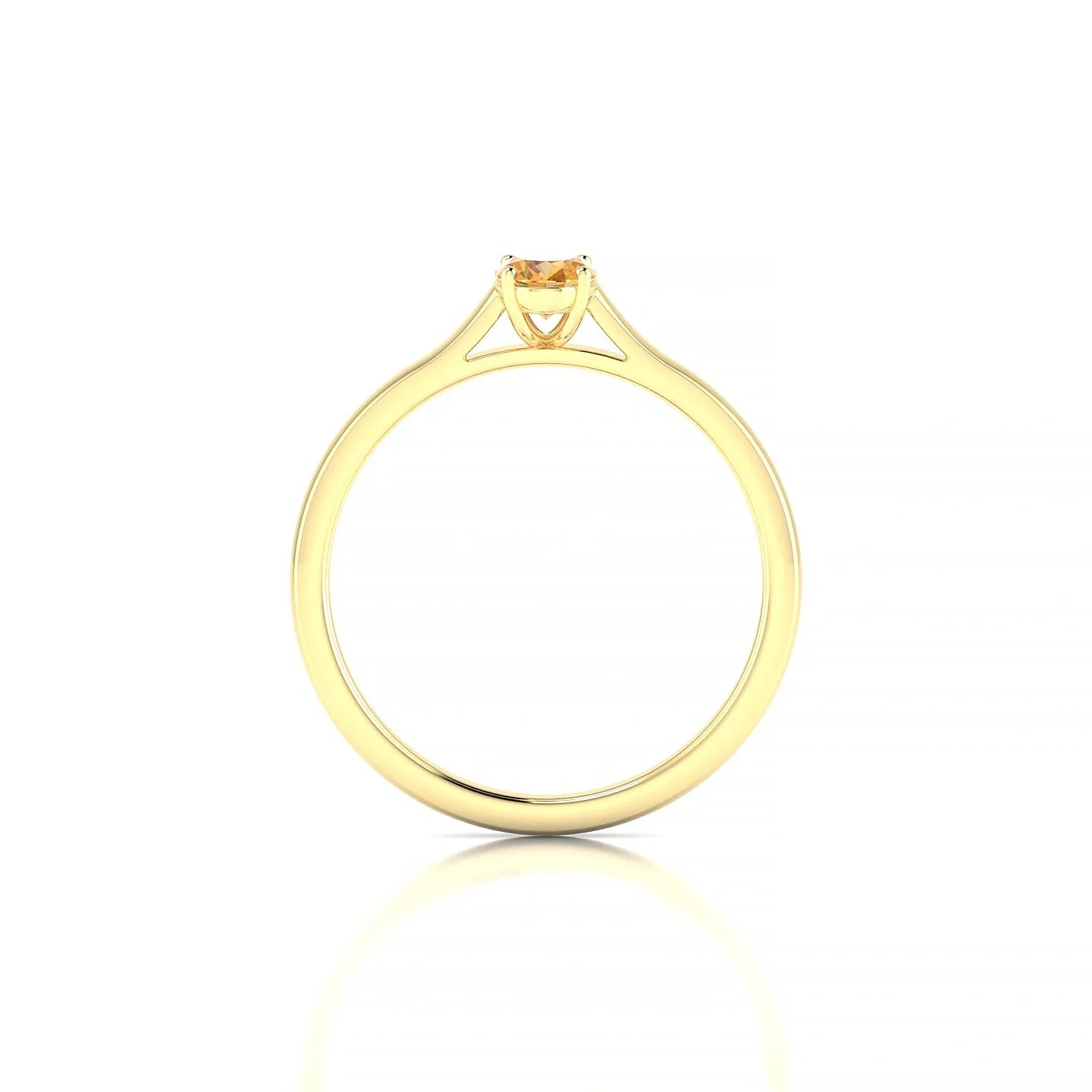 Cathedral | 18k Yellow Gold 6 x 4 mm Oval Citrine Ring