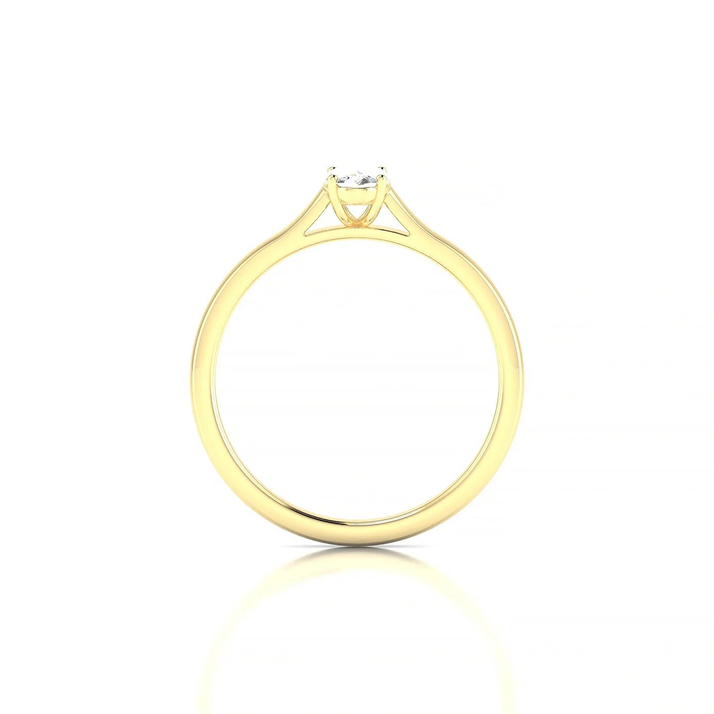 Cathedral | 18k Yellow Gold 6 x 4 mm Oval Diamond Ring