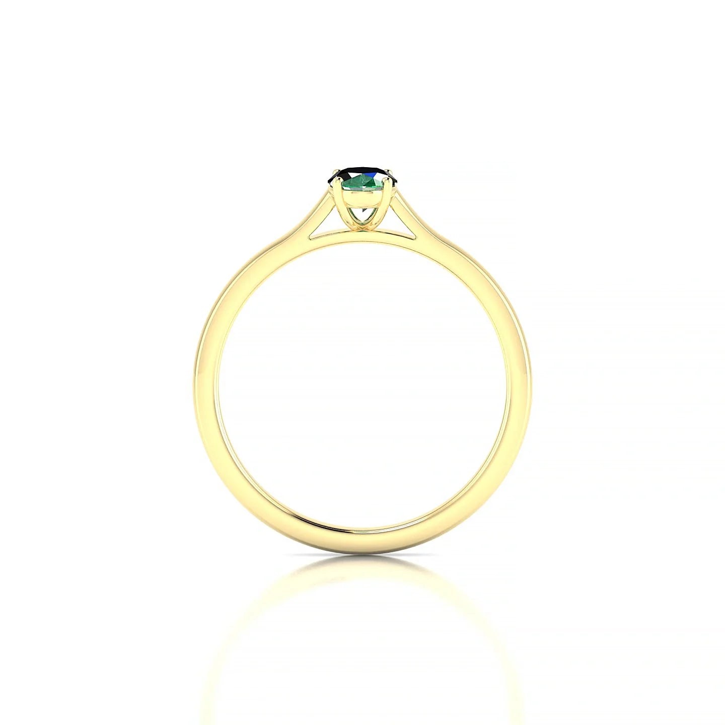 Cathedral | 18k Yellow Gold 6 x 4 mm Oval Emerald Ring