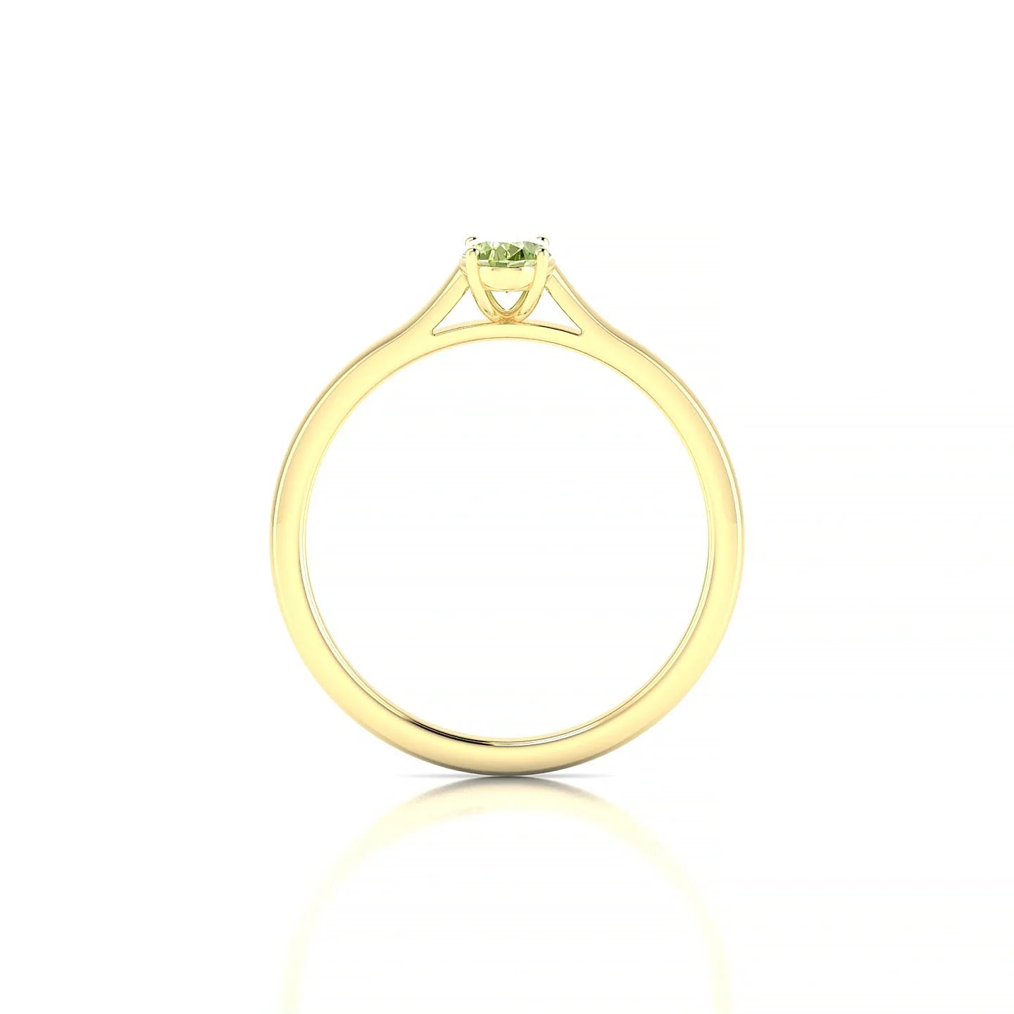 Cathedral | 18k Yellow Gold 6 x 4 mm Oval Peridot Ring