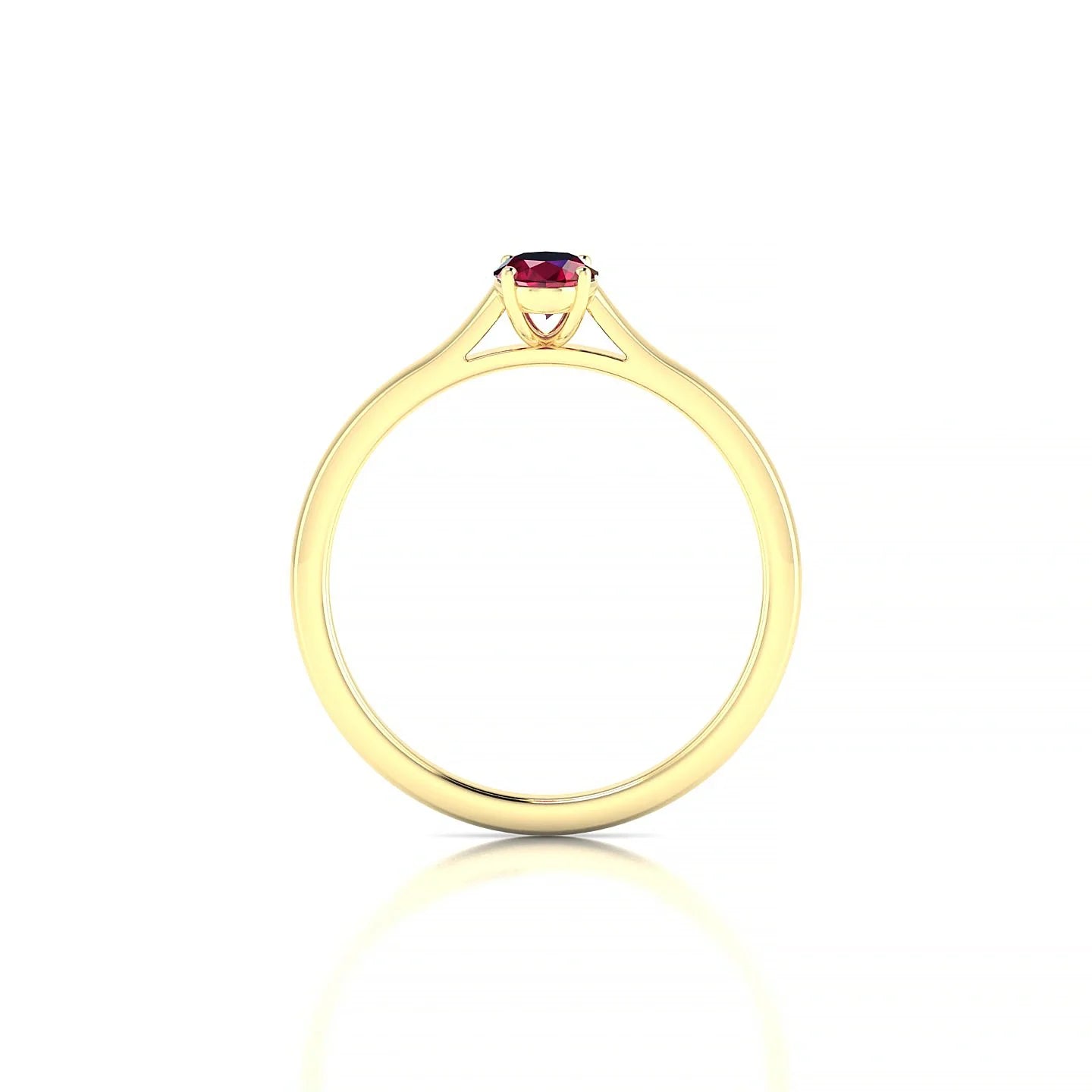 Cathedral | 18k Yellow Gold 6 x 4 mm Oval Ruby Ring