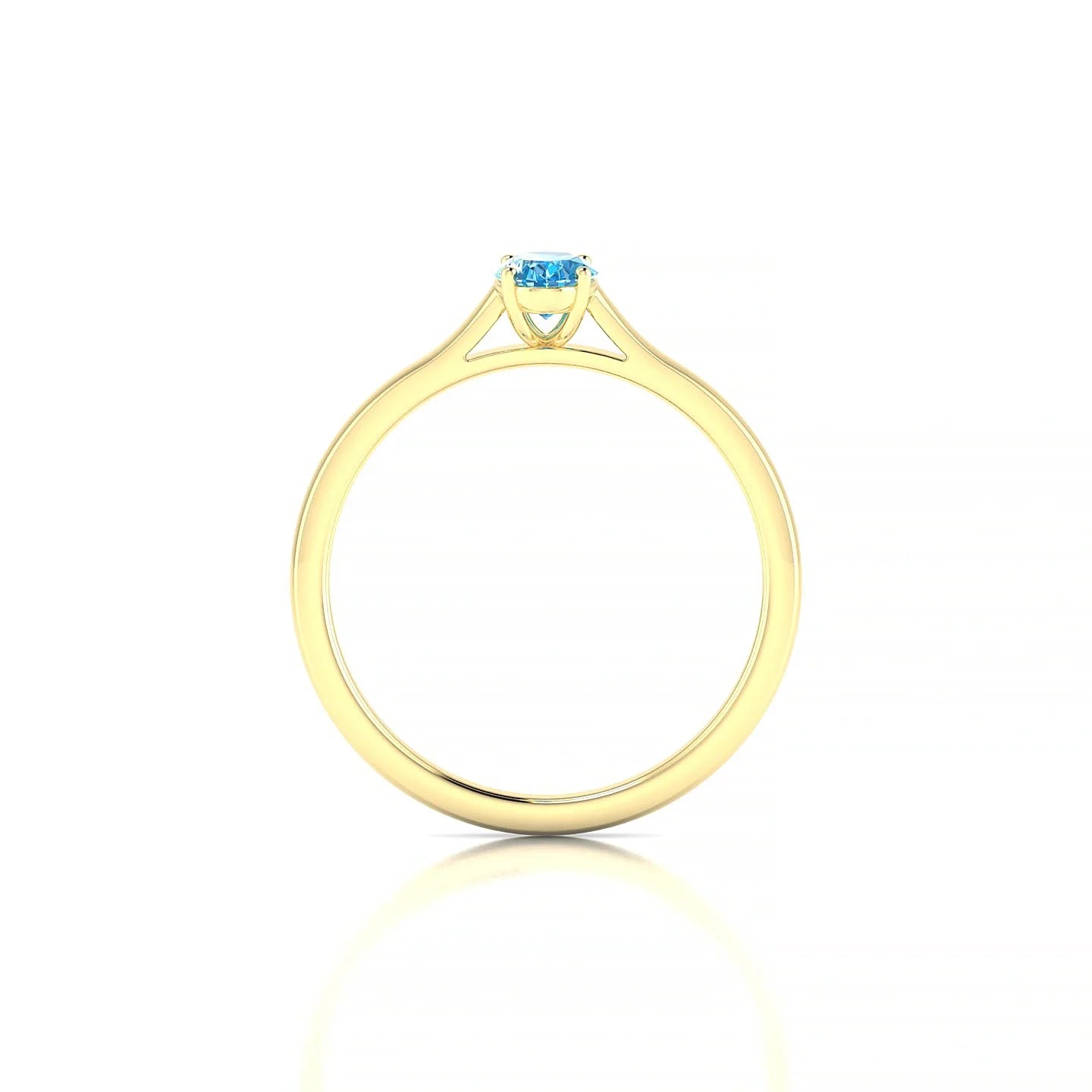 Cathedral | 18k Yellow Gold 6 x 4 mm Oval Topaz Ring