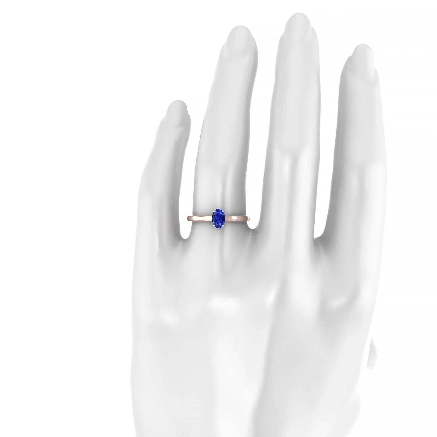 Cathedral | 18k Rose Gold 6 x 4 mm Oval Sapphire Ring