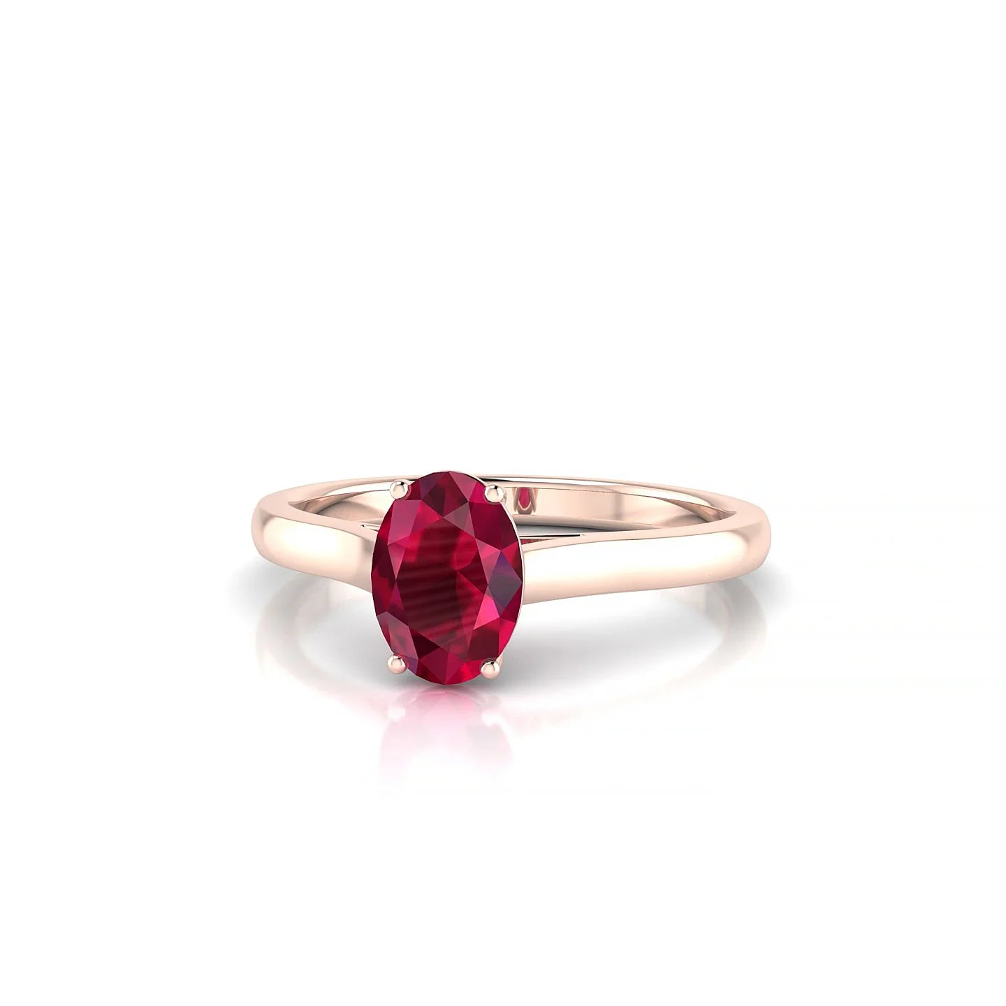 Cathedral | 18k Rose Gold 7 x 5 mm Oval Ruby Ring