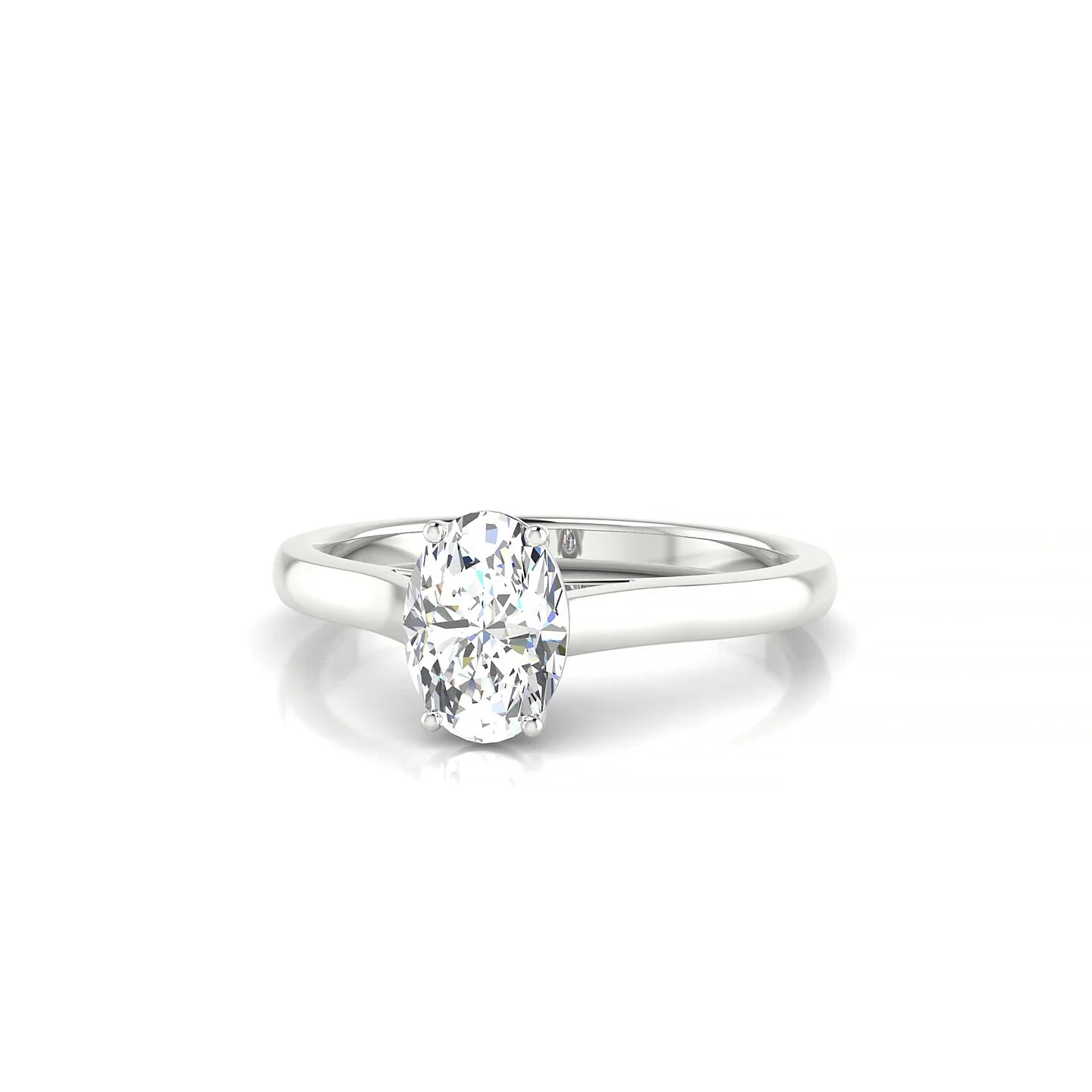 Cathedral | 18k White Gold 7 x 5 mm Oval Diamond Ring