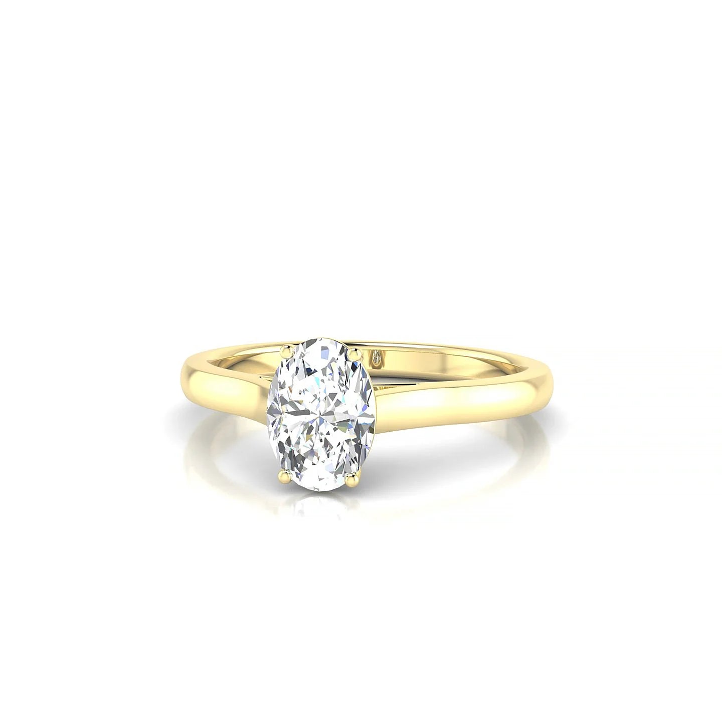 Cathedral | 18k Yellow Gold 7 x 5 mm Oval Diamond Ring