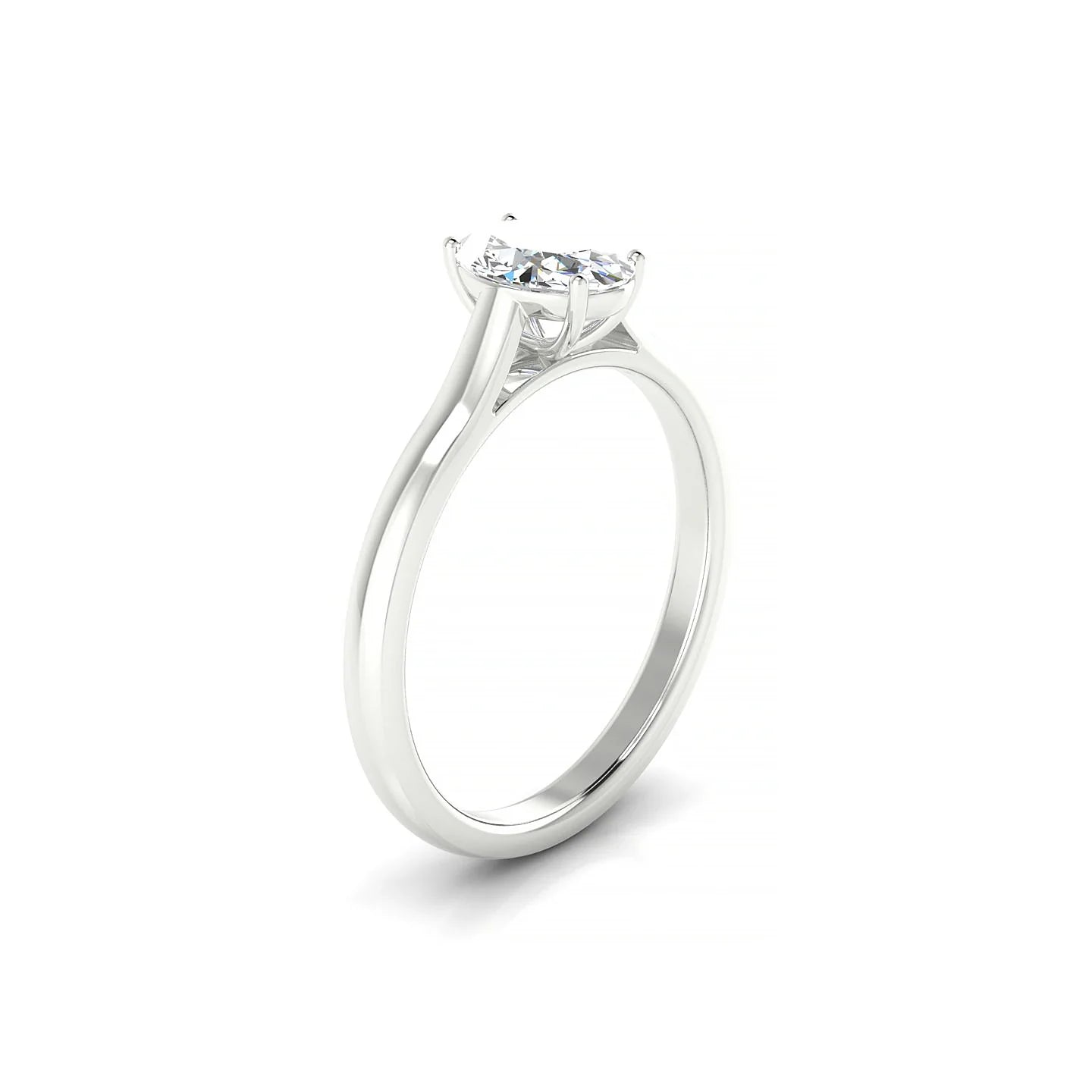 Cathedral | 18k White Gold 7 x 5 mm Oval Diamond Ring