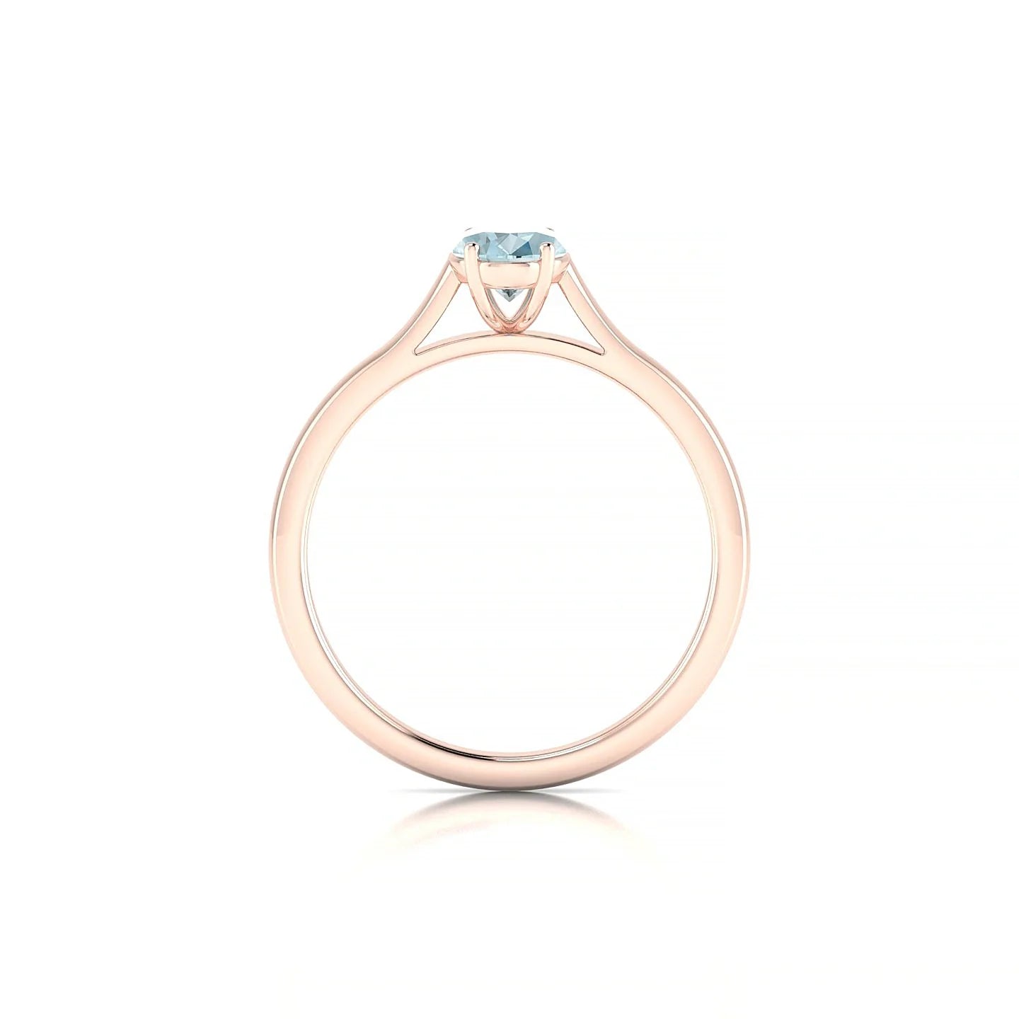 Cathedral | 18k Rose Gold 7 x 5 mm Oval Aquamarine Ring