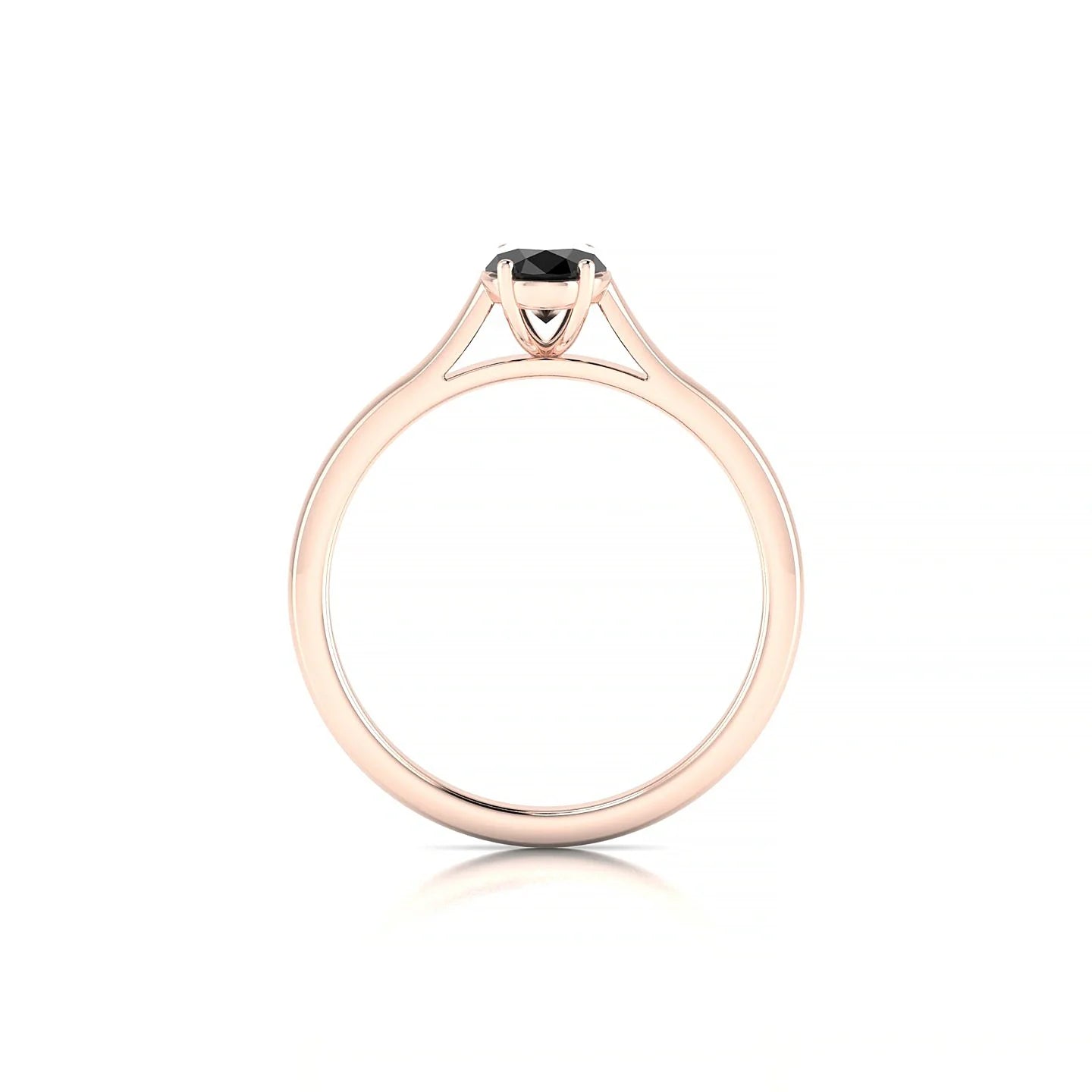 Cathedral | 18k Rose Gold 7 x 5 mm Oval Black Diamond Ring