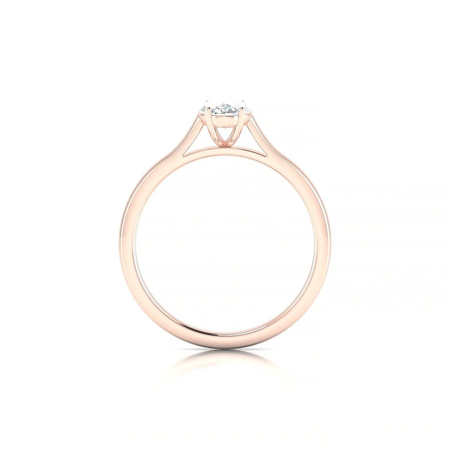 Cathedral | 18k Rose Gold 7 x 5 mm Oval Diamond Ring