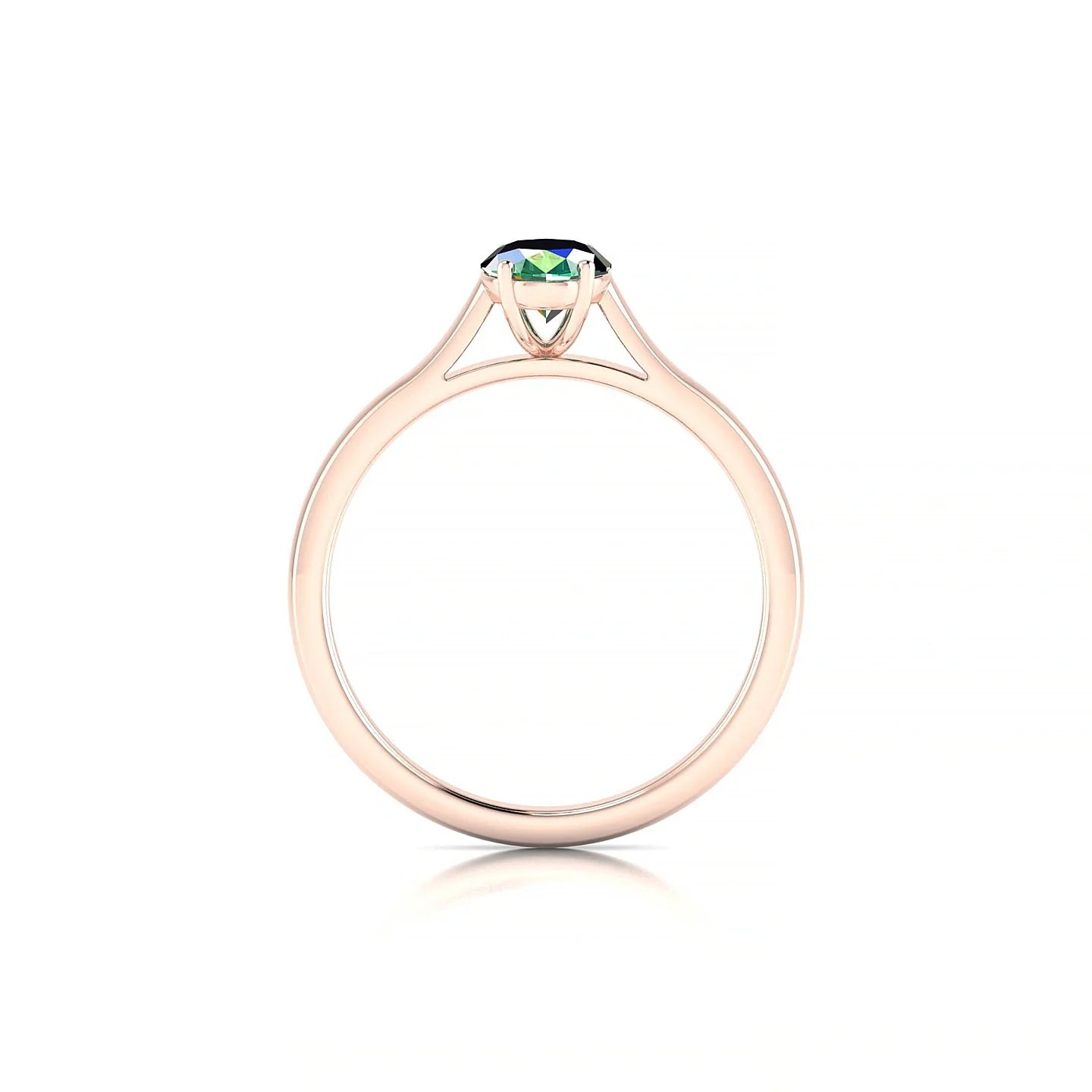 Cathedral | 18k Rose Gold 7 x 5 mm Oval Emerald Ring