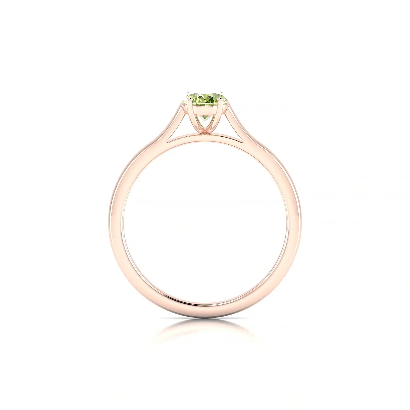 Cathedral | 18k Rose Gold 7 x 5 mm Oval Peridot Ring