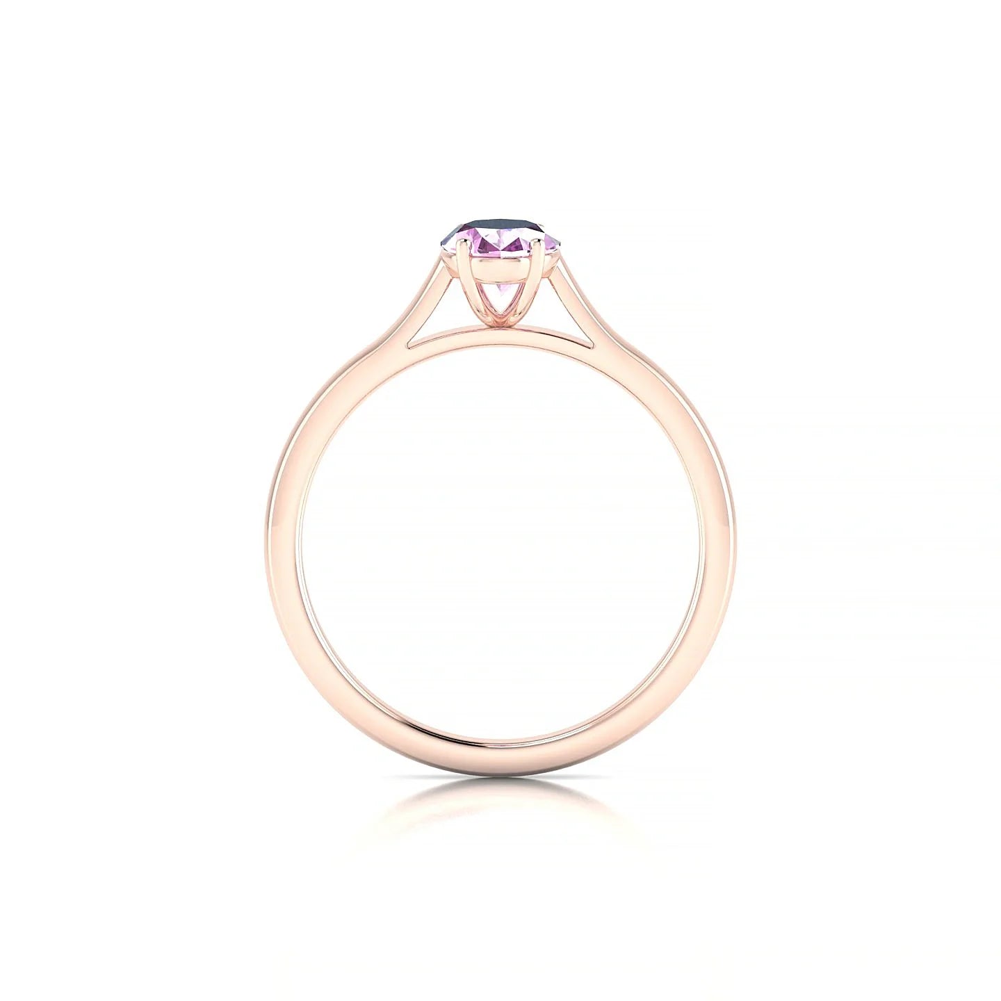 Cathedral | 18k Rose Gold 7 x 5 mm Oval Pink Sapphire Ring