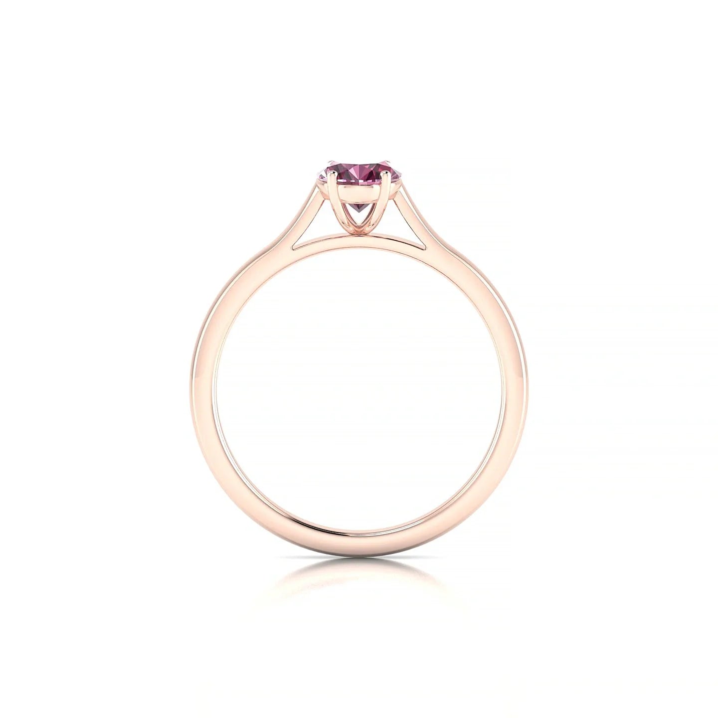 Cathedral | 18k Rose Gold 7 x 5 mm Oval Rhodolite Ring