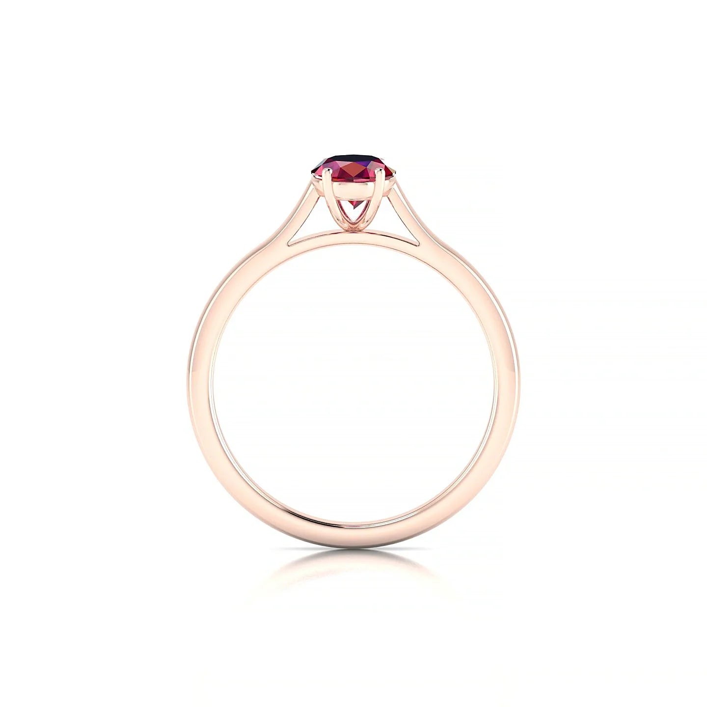 Cathedral | 18k Rose Gold 7 x 5 mm Oval Ruby Ring