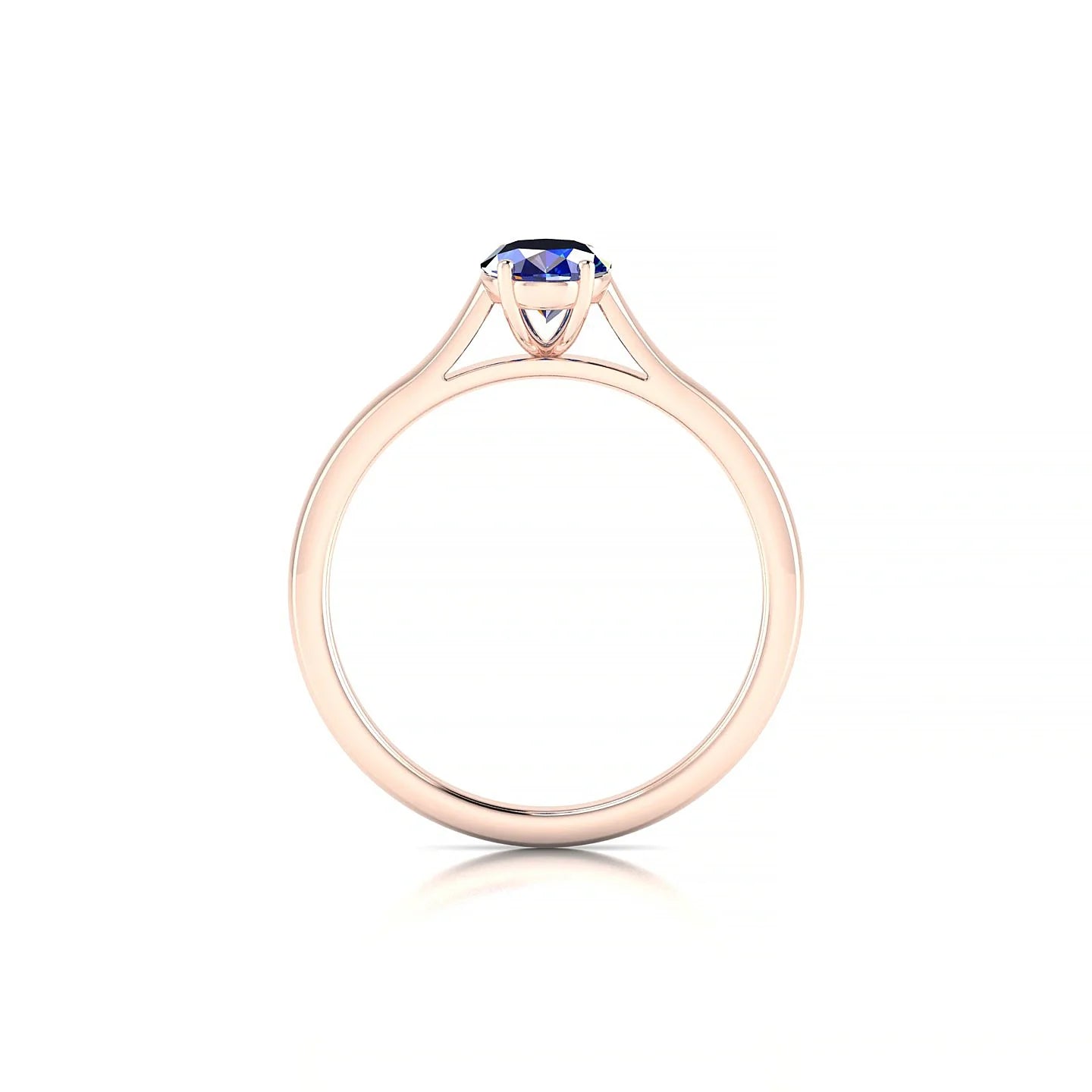Cathedral | 18k Rose Gold 7 x 5 mm Oval Sapphire Ring